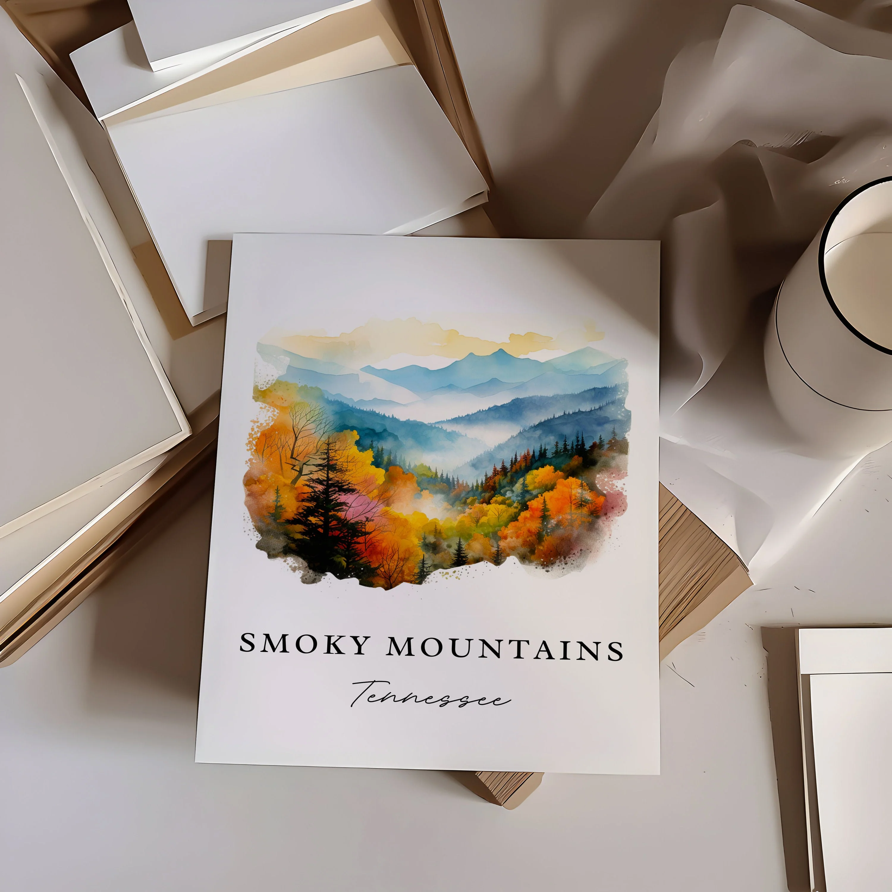 Great Smoky Mountains, USA – Watercolor Art Print - Image 2