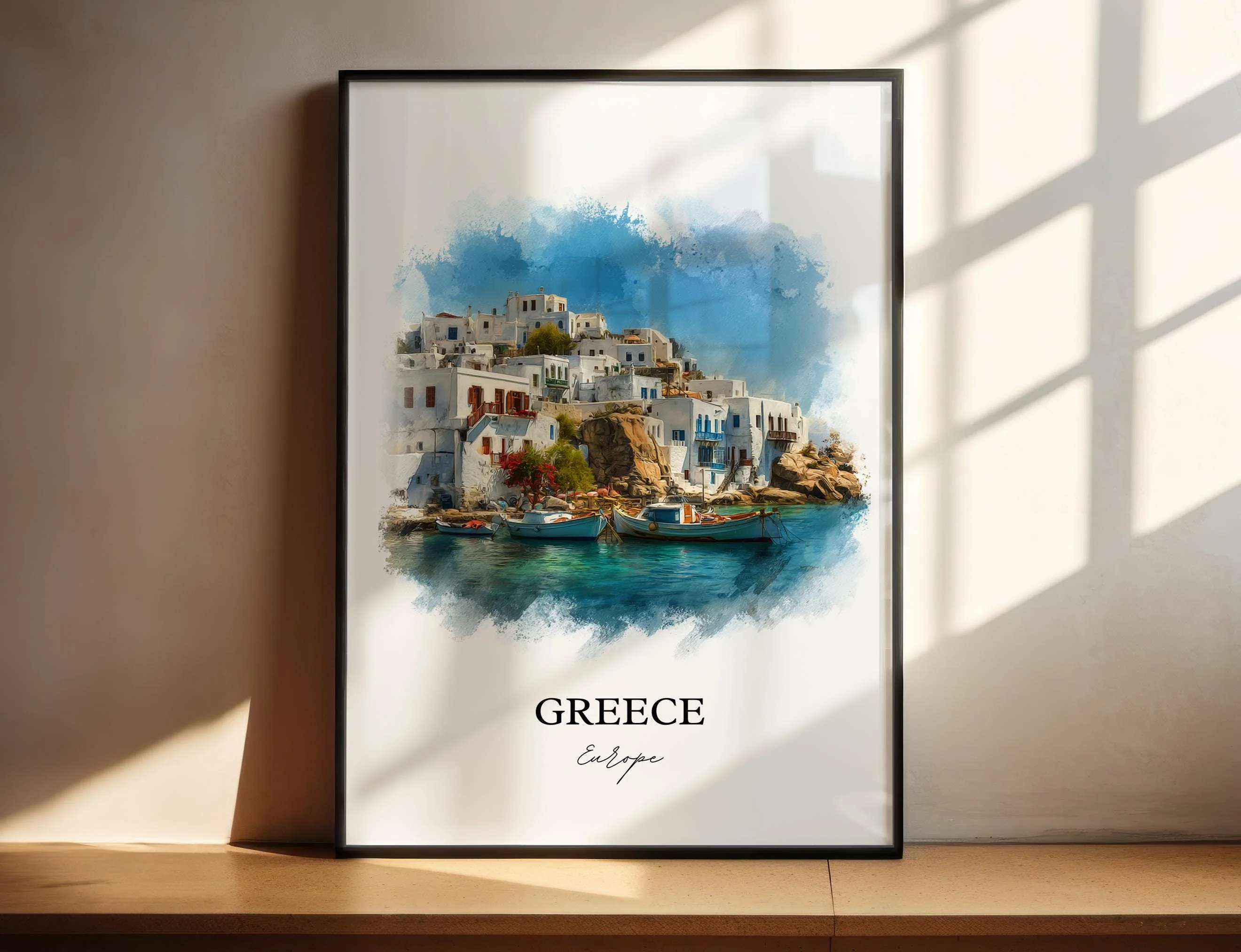 Greece, Europe – Watercolor Art Print