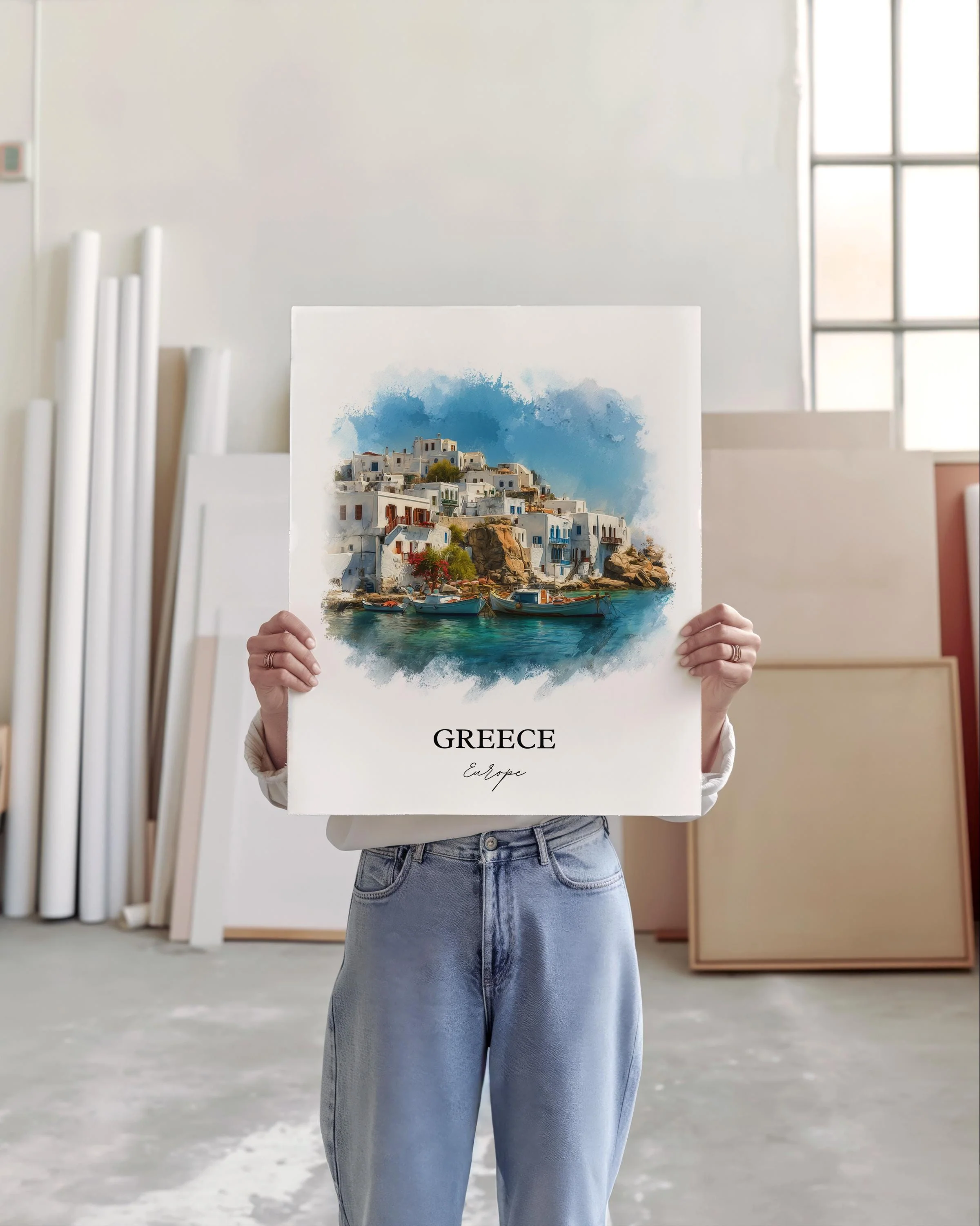 Greece, Europe – Watercolor Art Print - Image 6