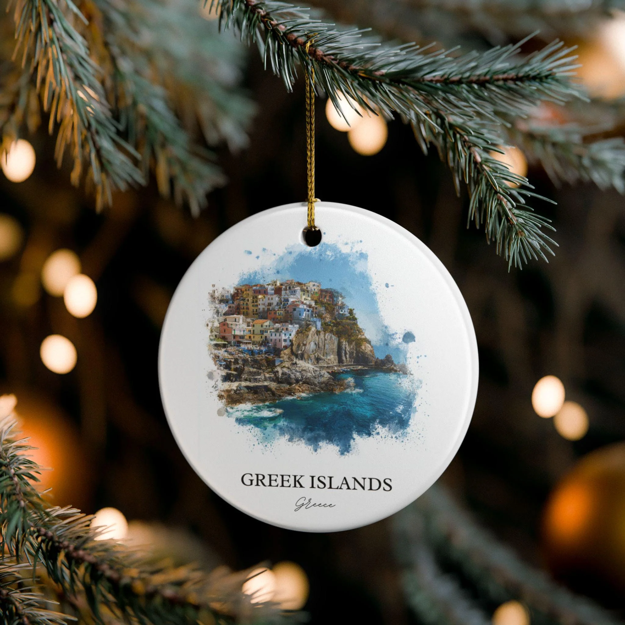 Greek Islands Ornament: Unique Greece Souvenir, Greek Islands Xmas Decor, and Authentic Greek Islands Gift - Image 4