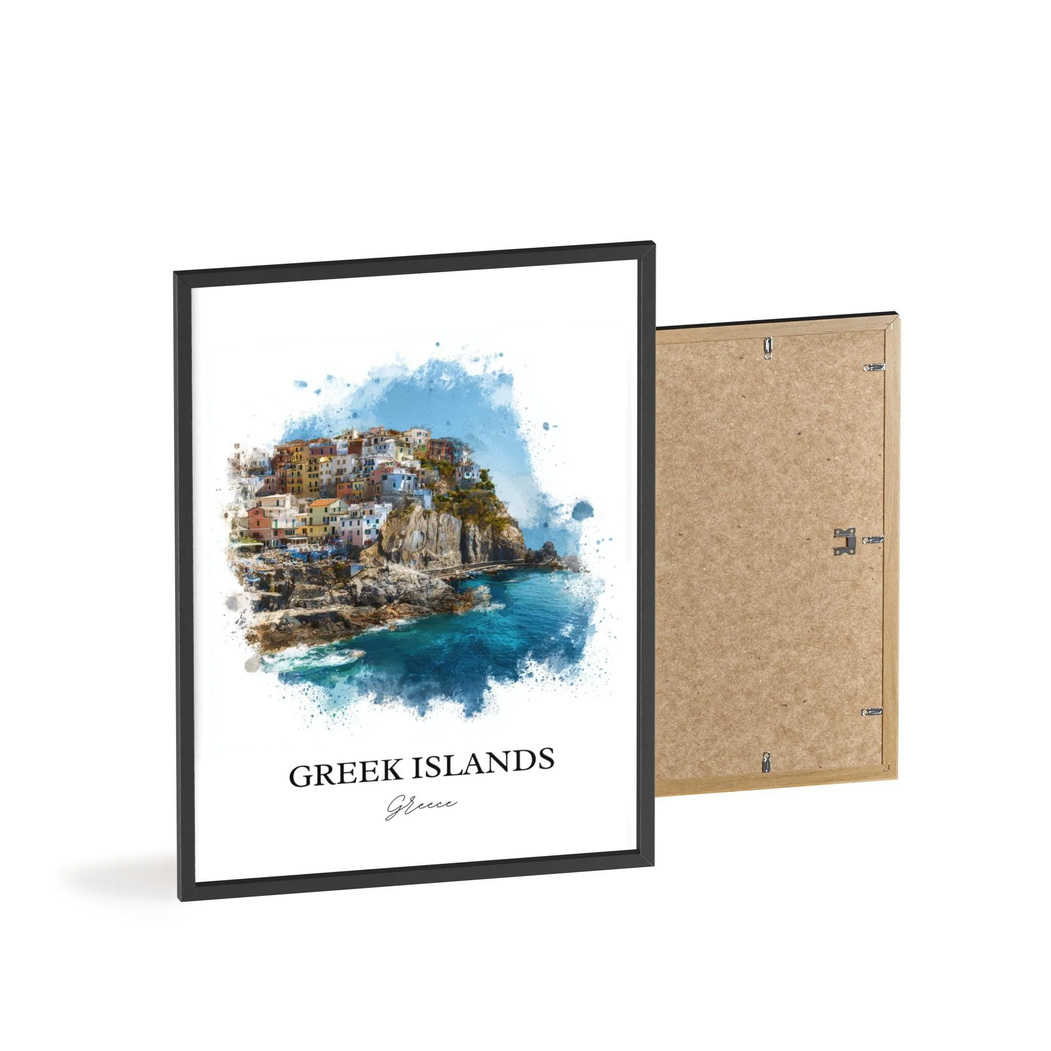 Greek Islands, Greece – Watercolor Art Print - Image 8