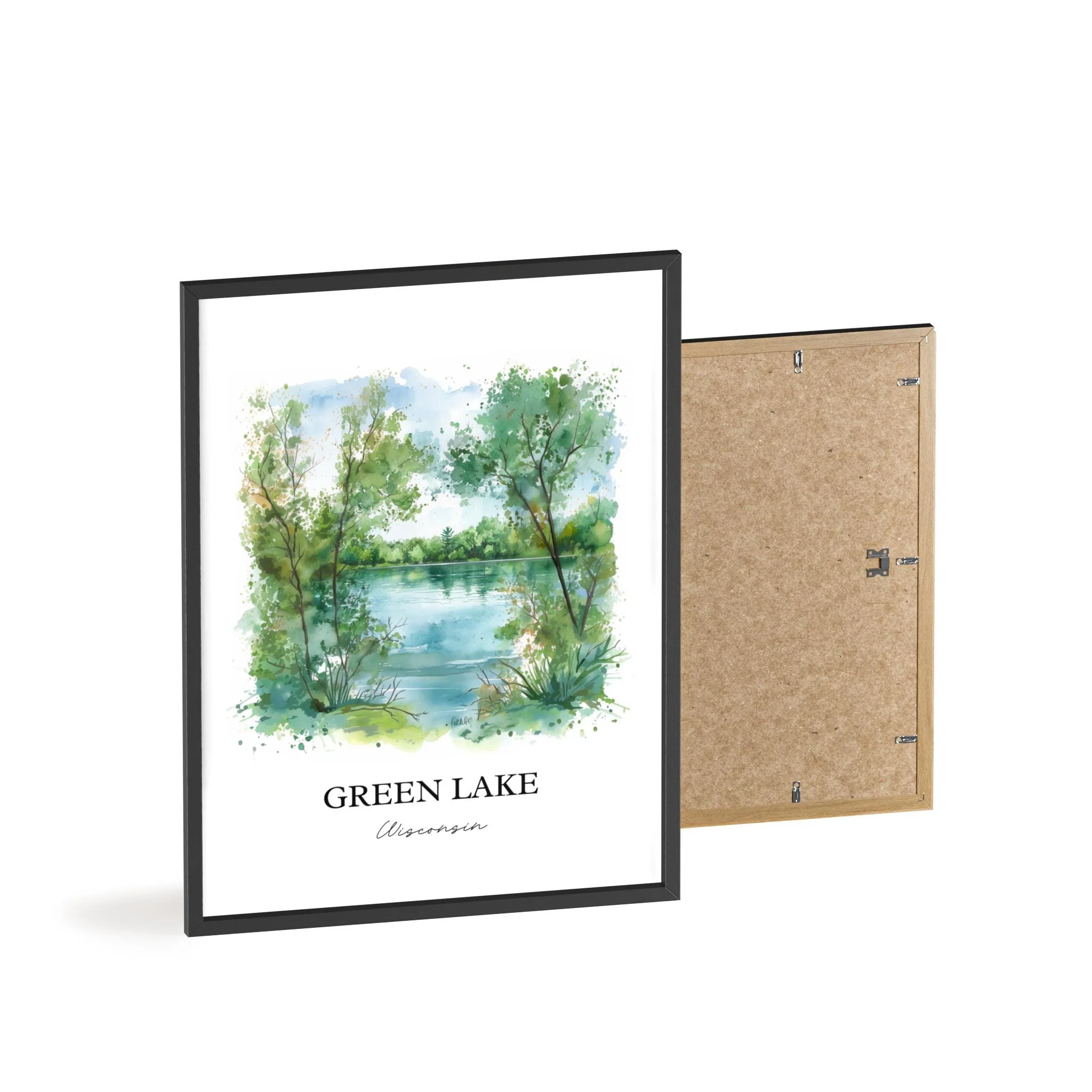 Green Lake, Wisconsin, USA – Watercolor Art Print - Image 8