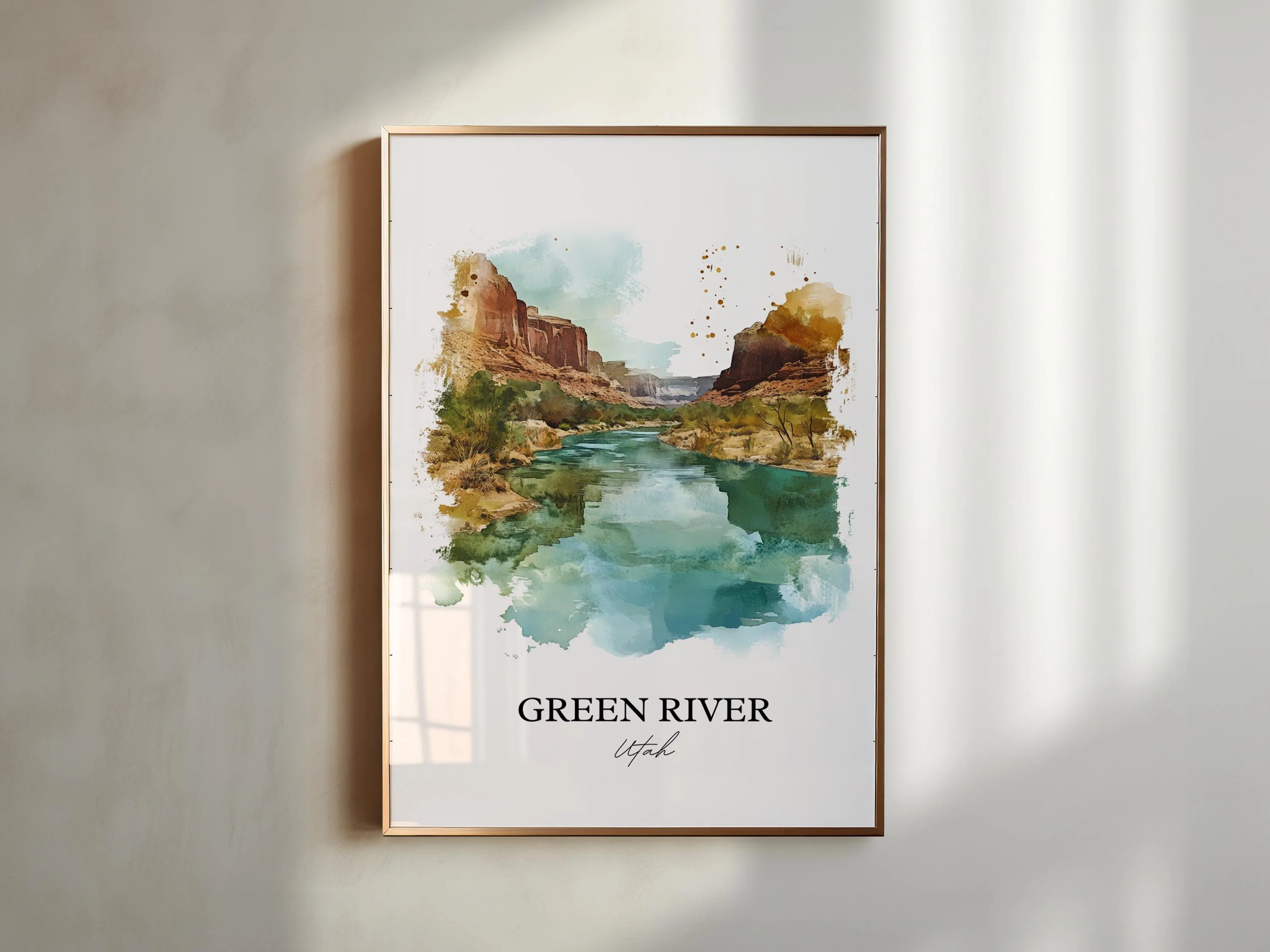Green River, Utah, USA – Watercolor Art Print - Image 3
