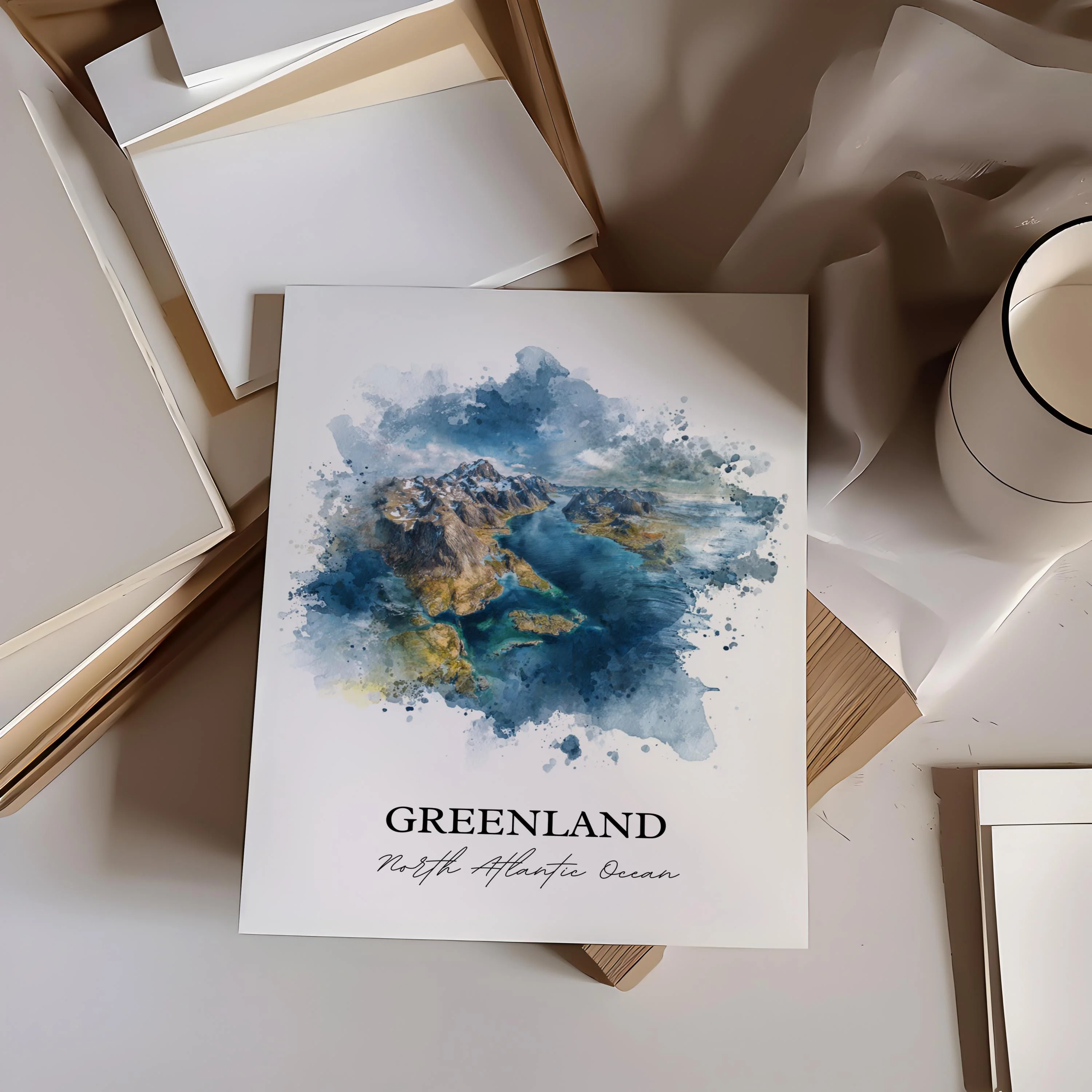 Greenland, Greenland – Watercolor Art Print - Image 6