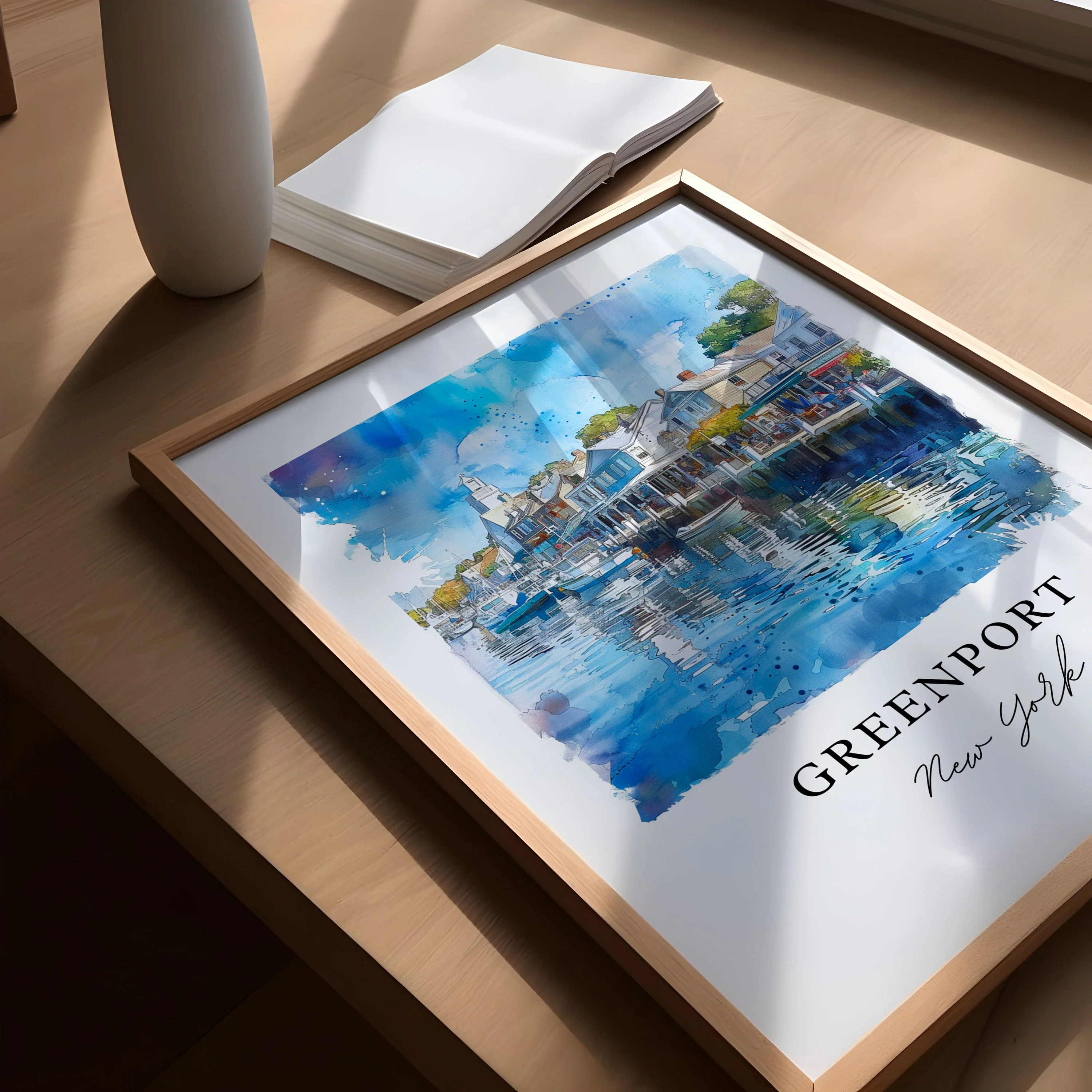 Greenport, USA – Watercolor Art Print - Image 2