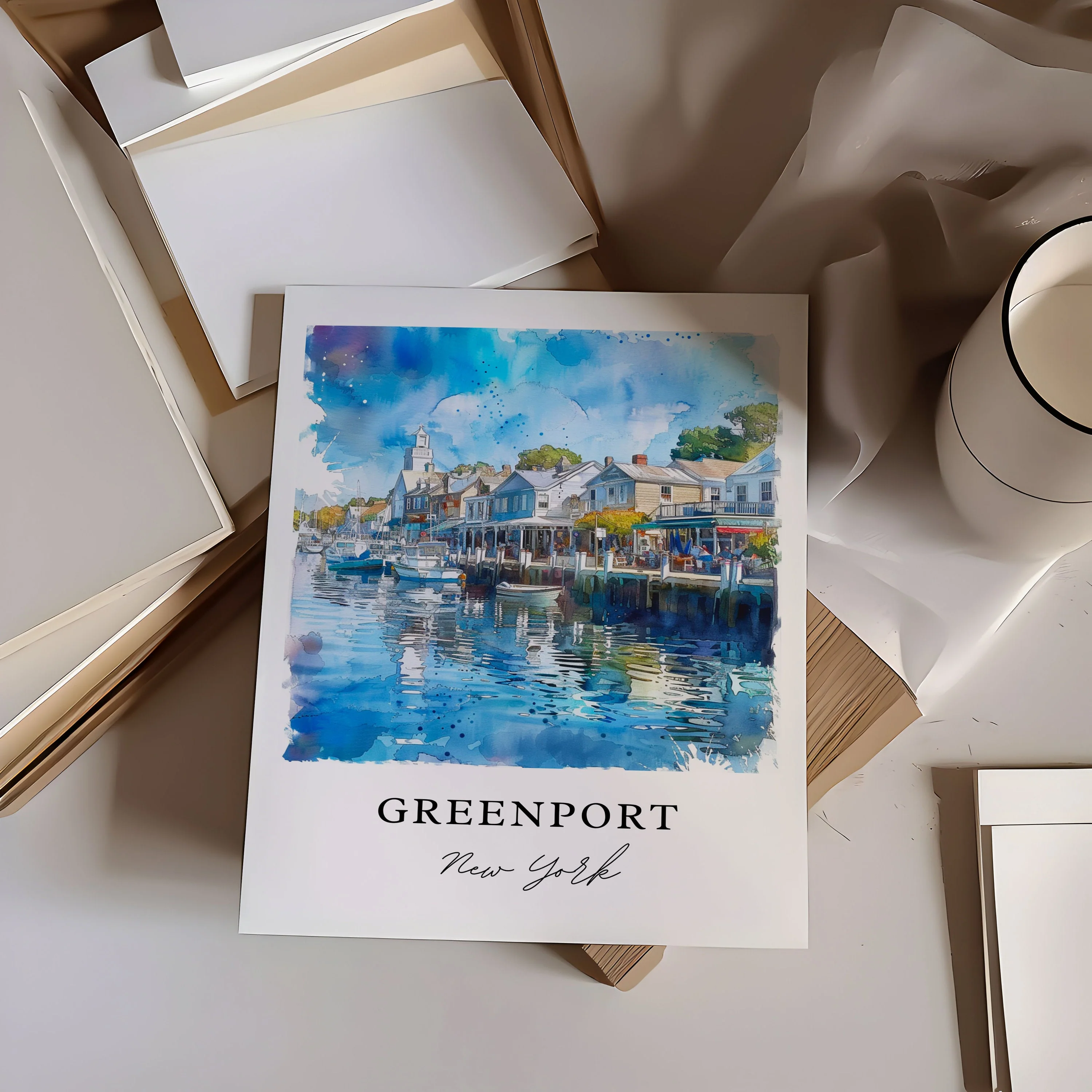 Greenport, USA – Watercolor Art Print - Image 3