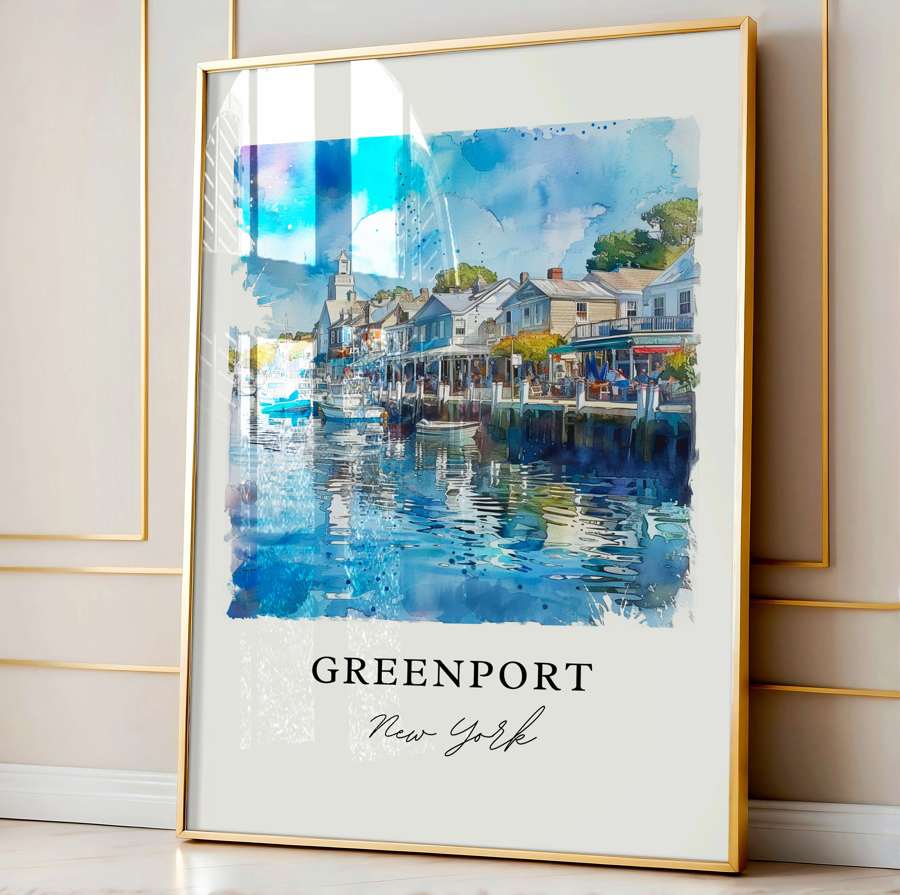 Greenport, USA – Watercolor Art Print - Image 4