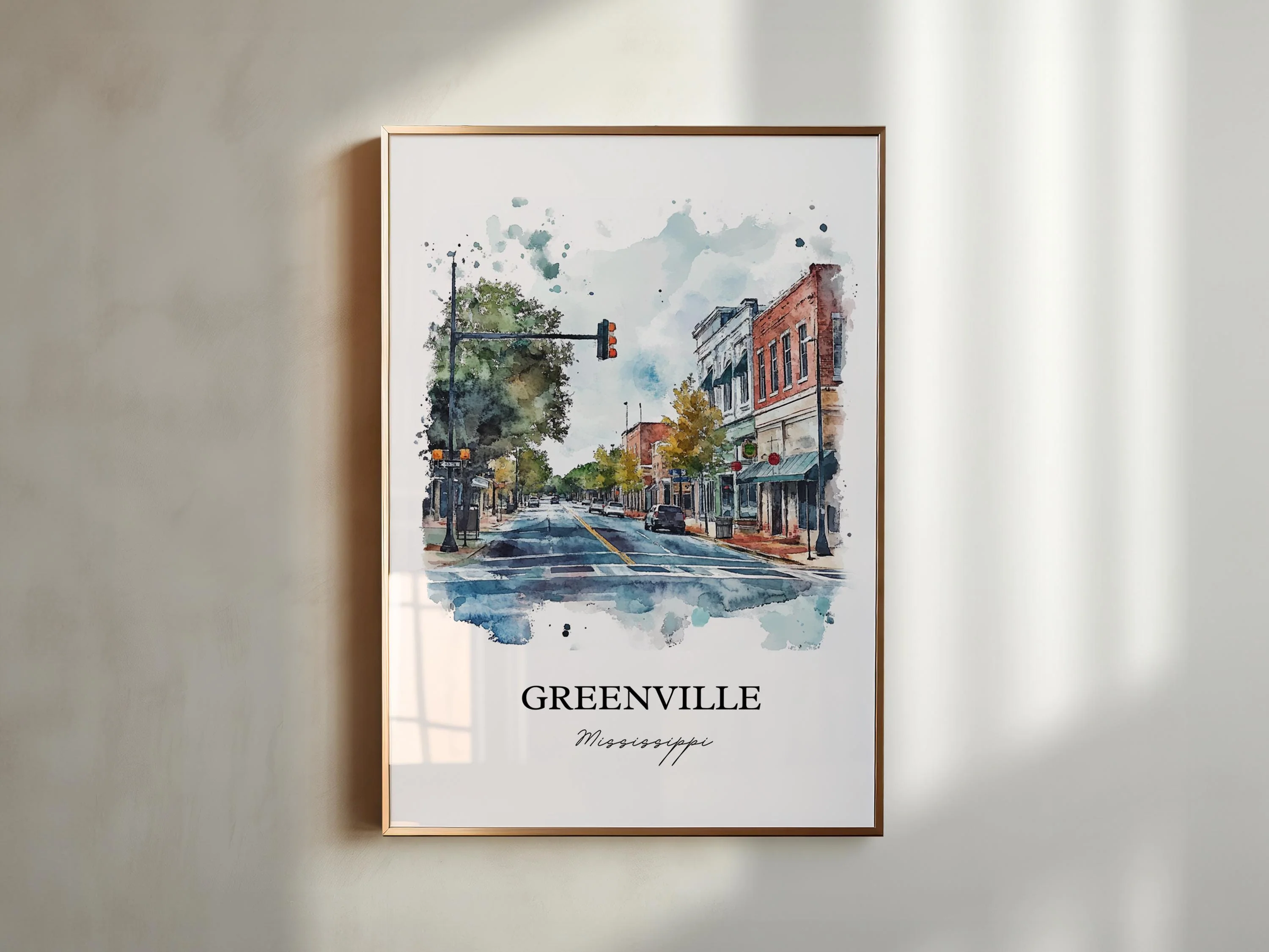 Greenville, Mississippi, USA – Watercolor Art Print - Image 6