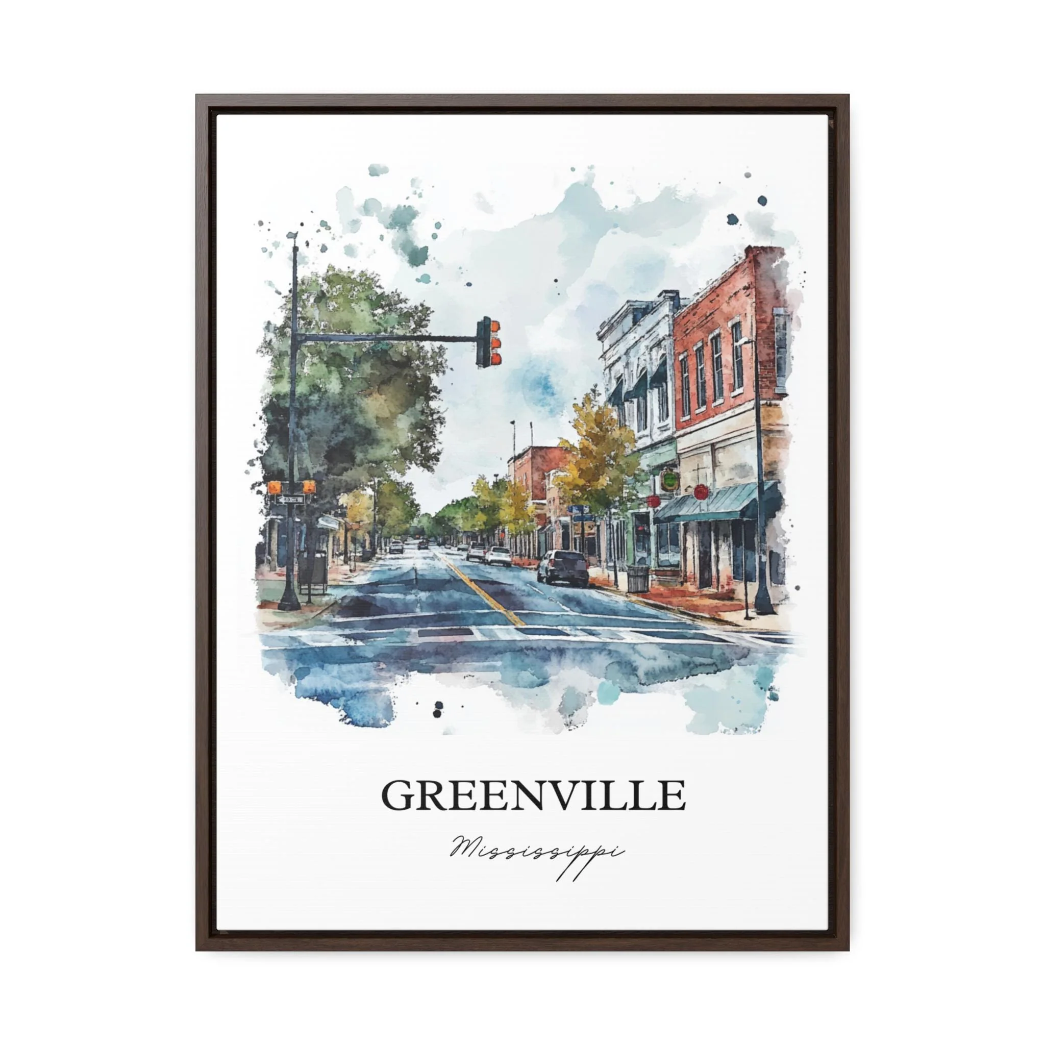 Greenville, Mississippi, USA – Watercolor Art Print - Image 7