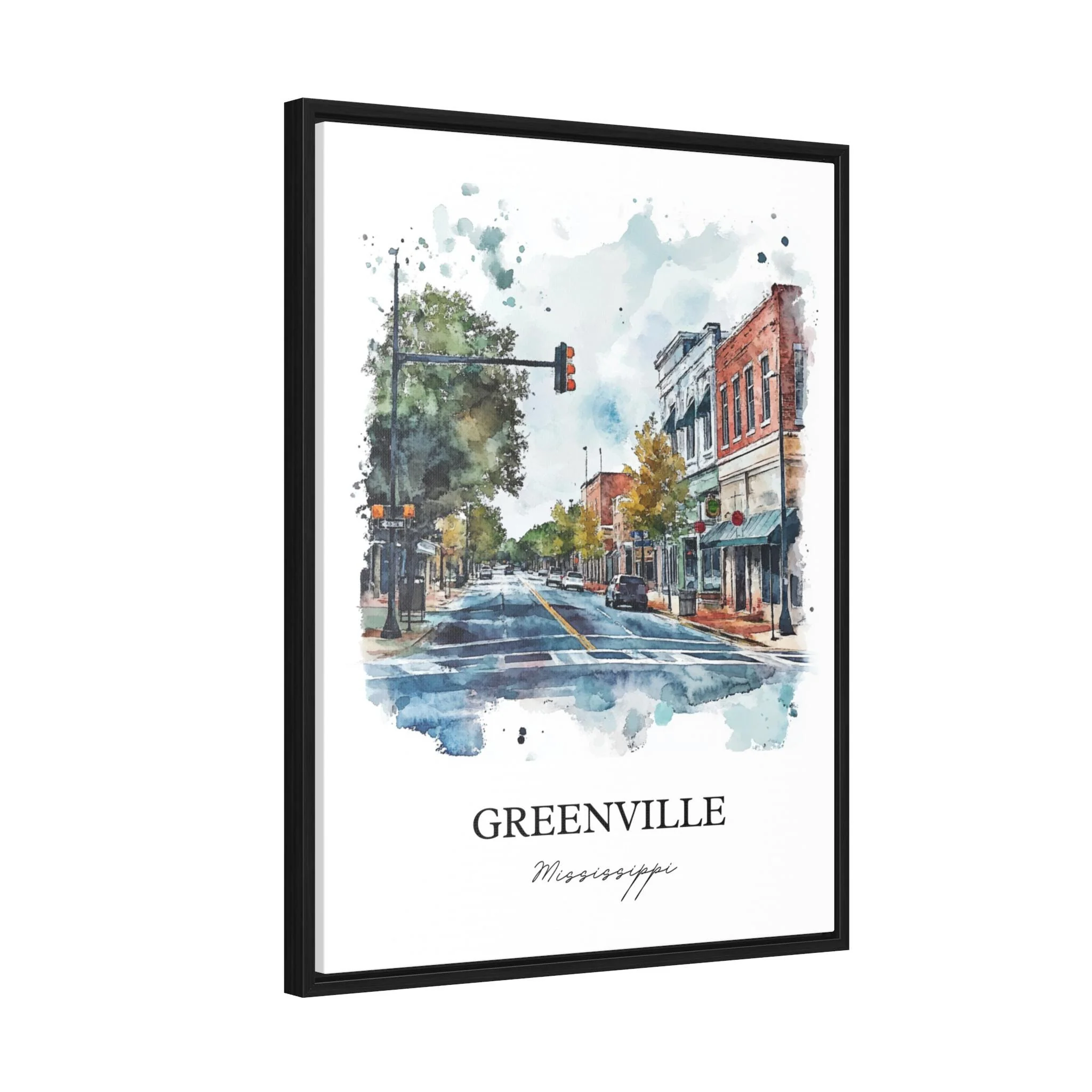 Greenville, Mississippi, USA – Watercolor Art Print - Image 8