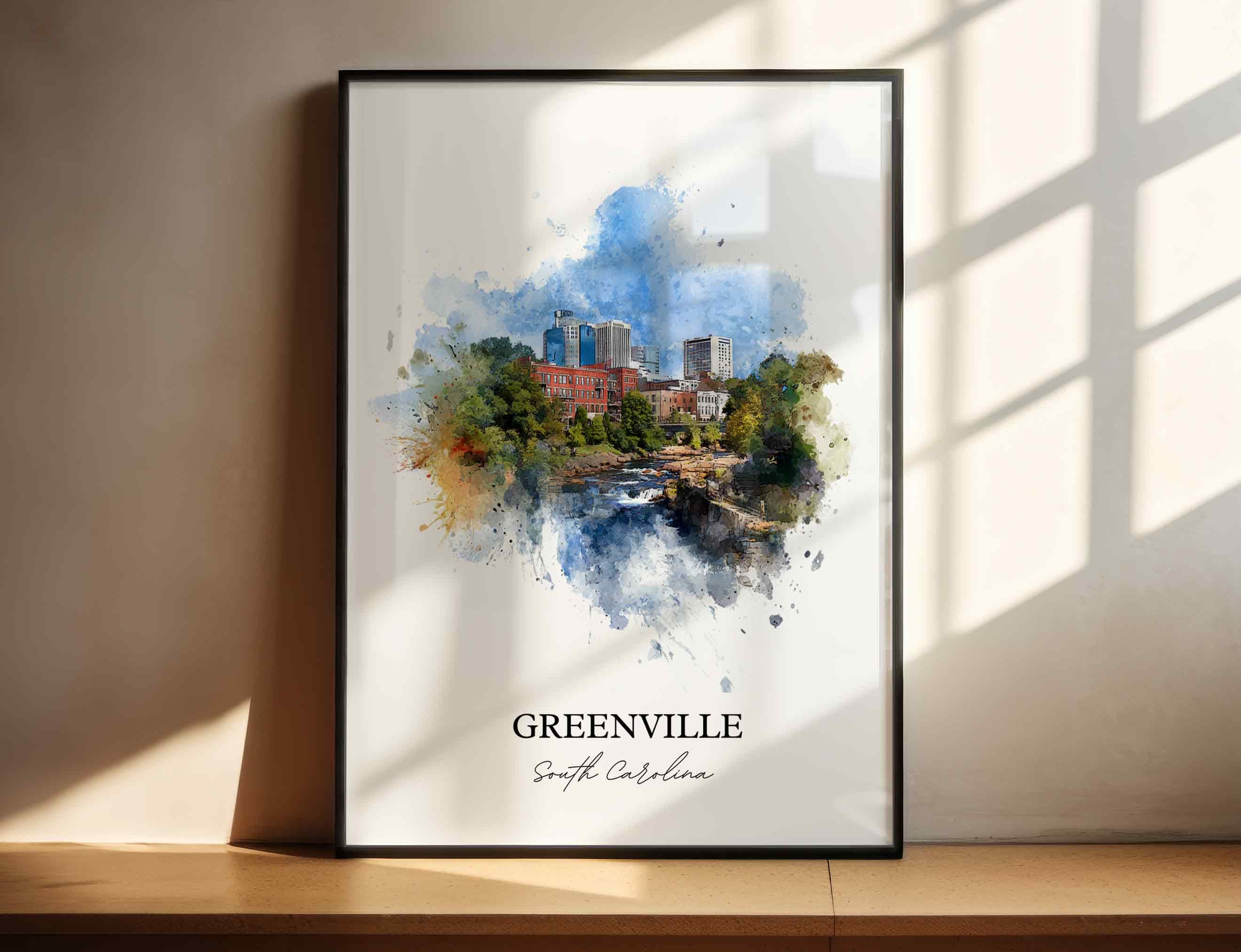 Greenville, South Carolina – Watercolor Art Print