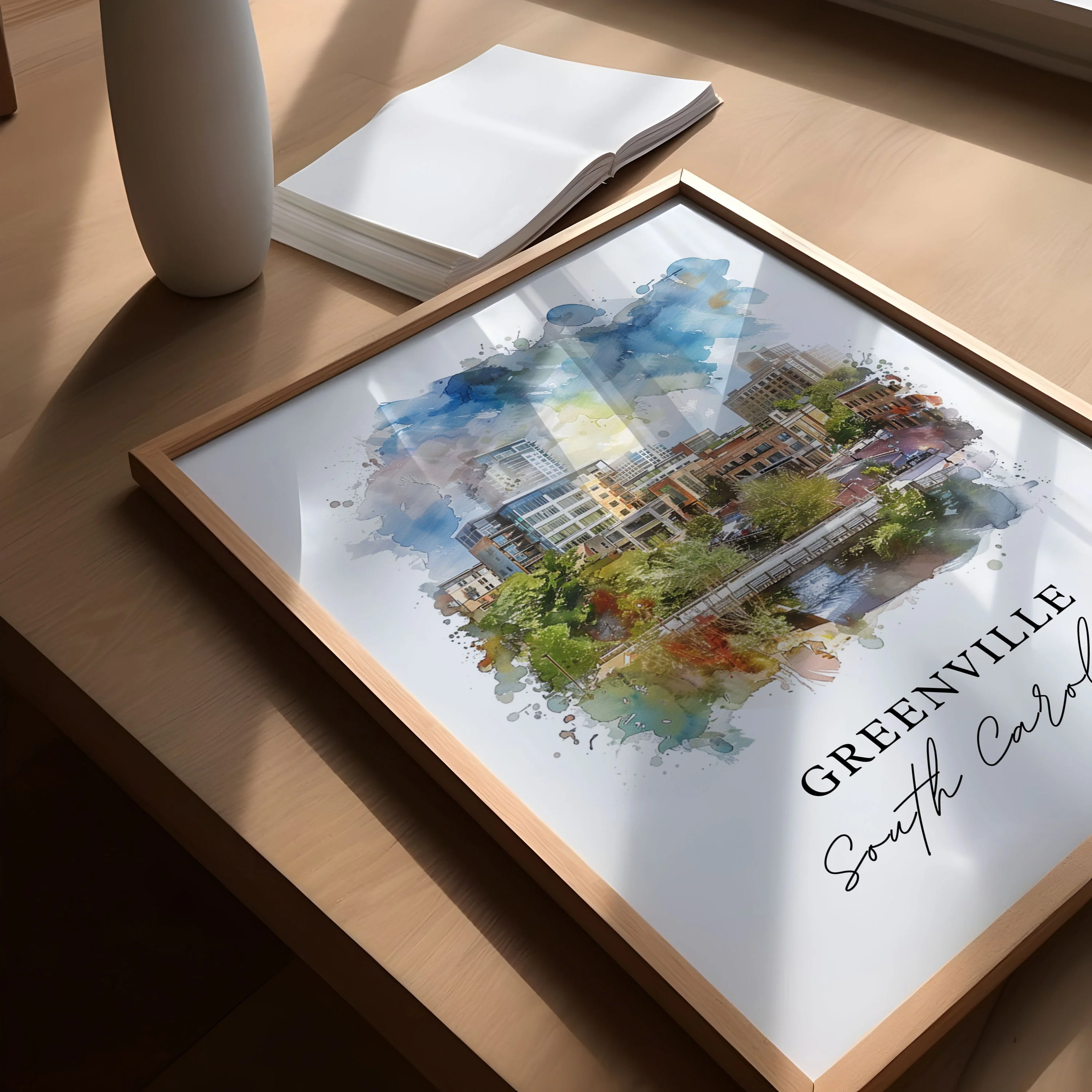 Greenville, USA – Watercolor Art Print - Image 3