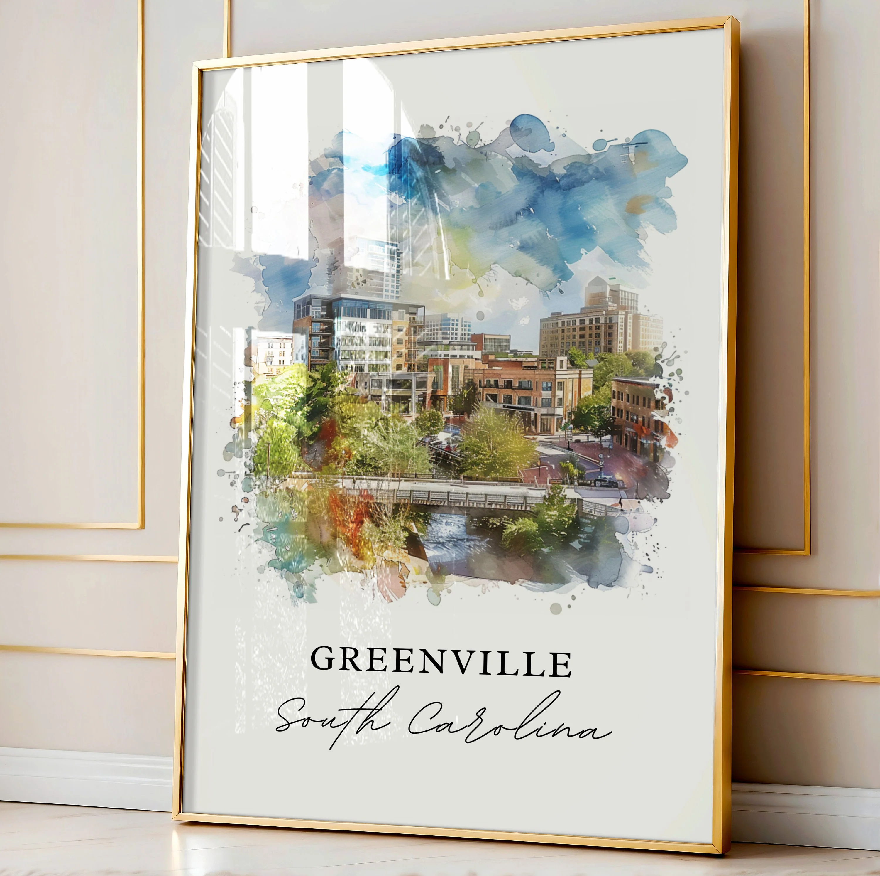 Greenville, USA – Watercolor Art Print - Image 4