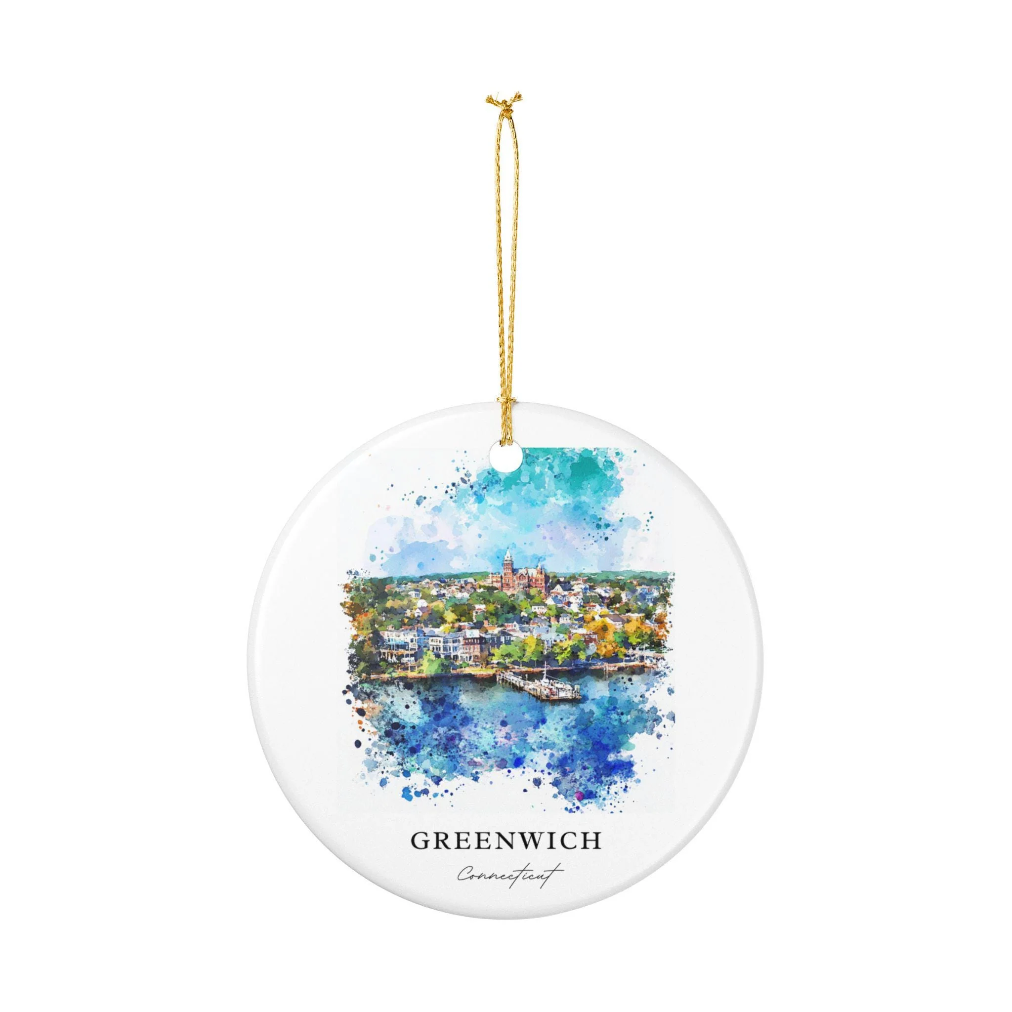 Greenwich CT Ornament: Unique Greenwich CT Souvenir, Greenwich Connecticut Xmas Decor, and Authentic Connecticut Gift - Image 2