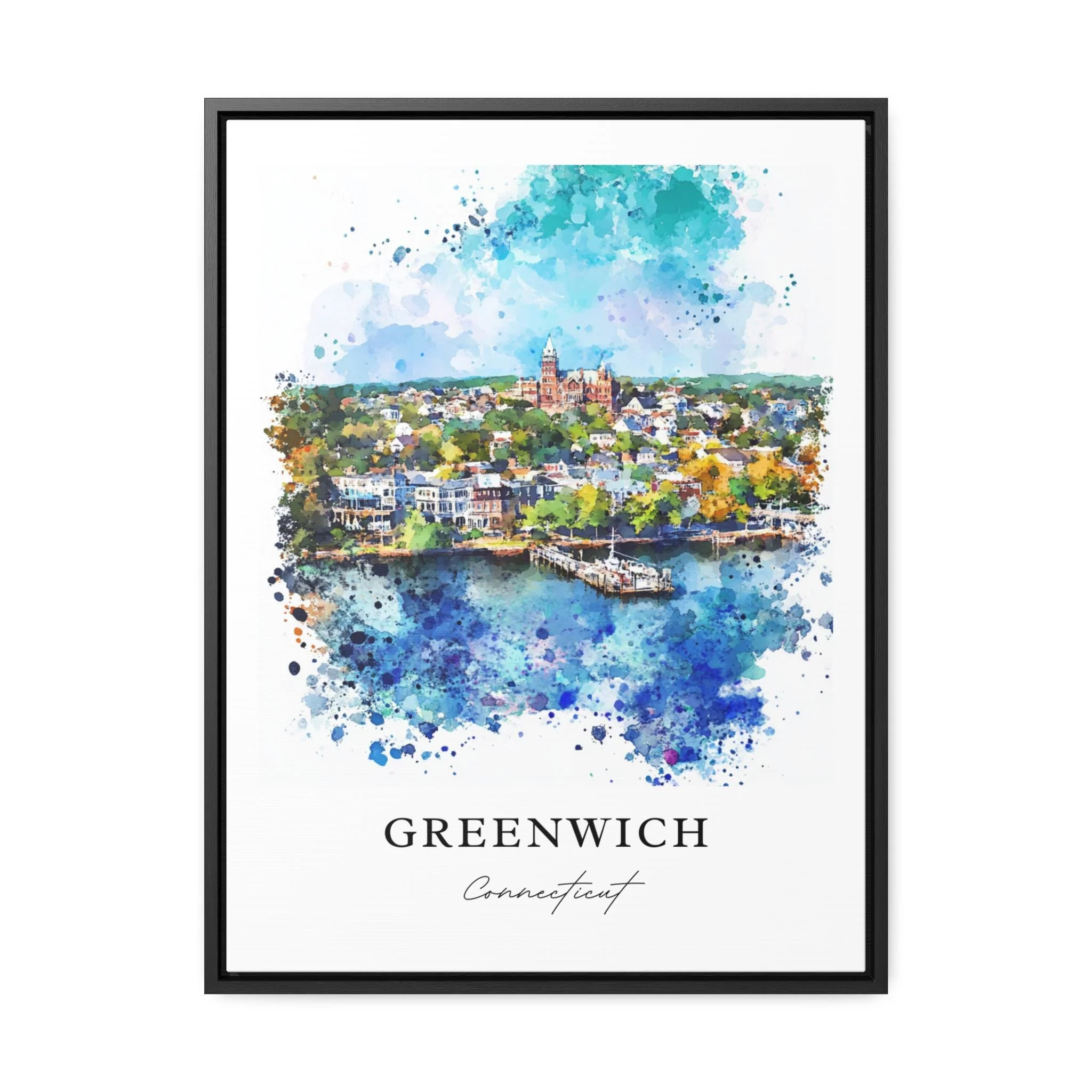 Greenwich, Connecticut, USA – Watercolor Art Print - Image 5