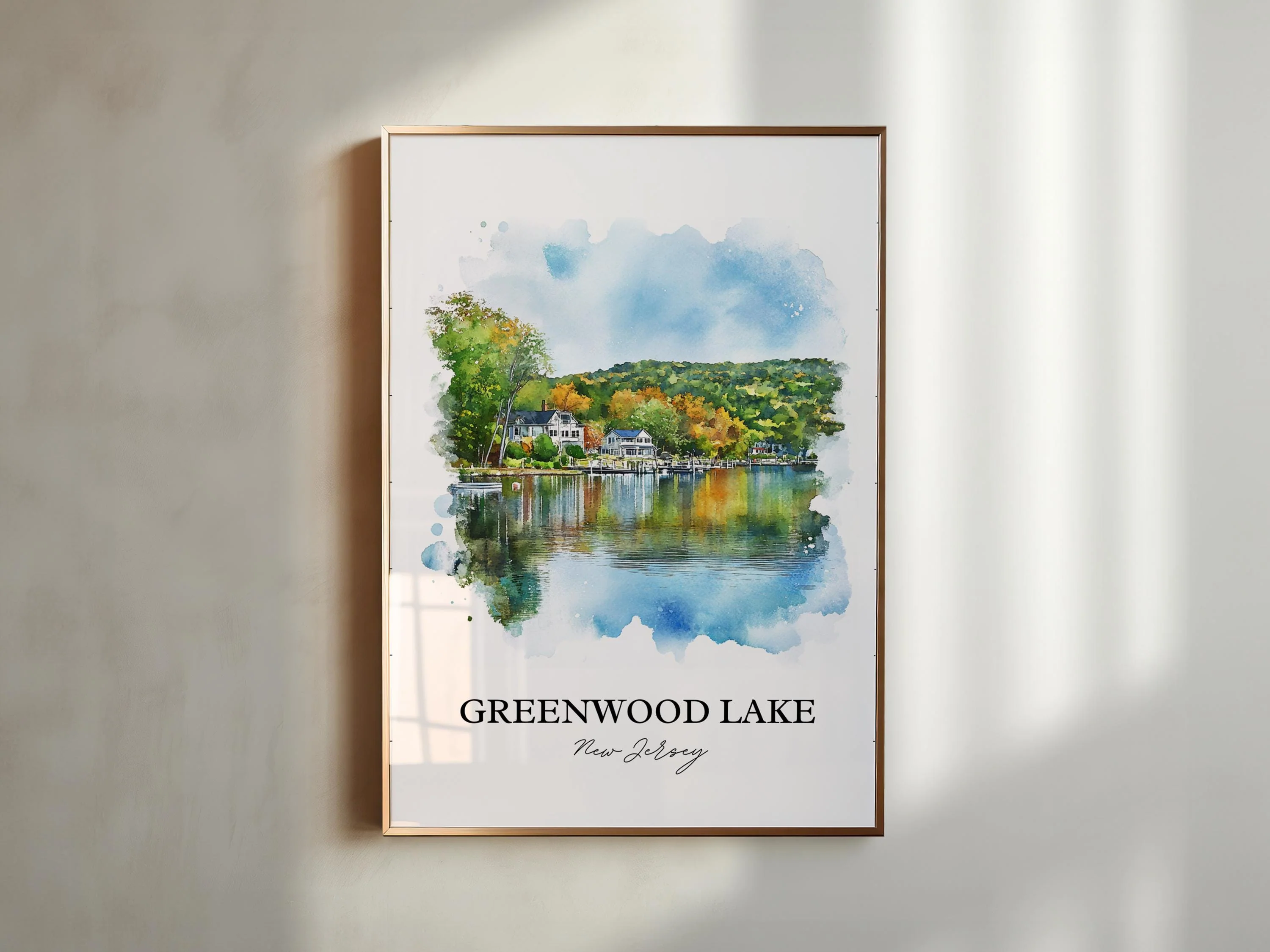 Greenwood Lake, USA – Watercolor Art Print - Image 3