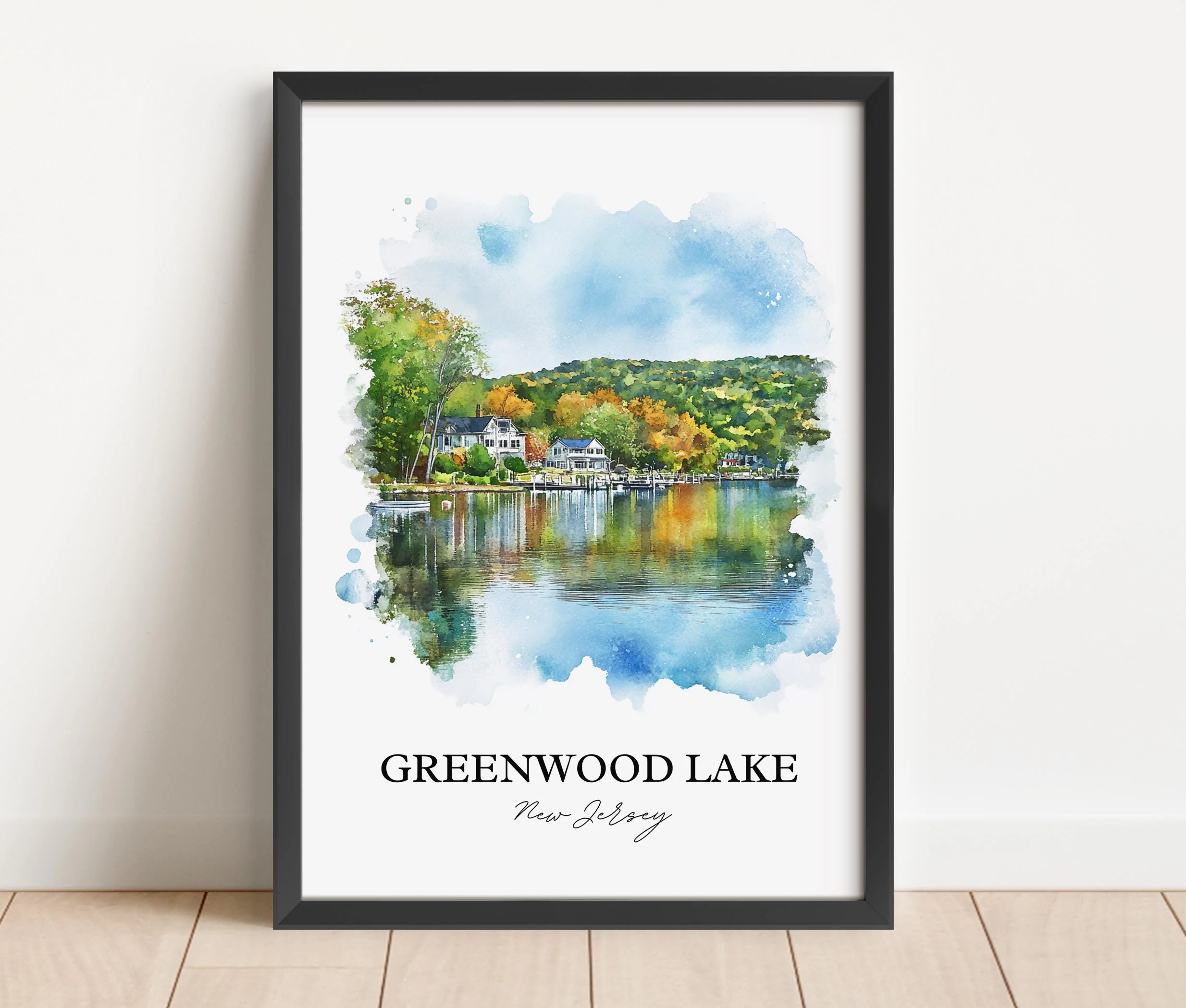 Greenwood Lake, USA – Watercolor Art Print - Image 4