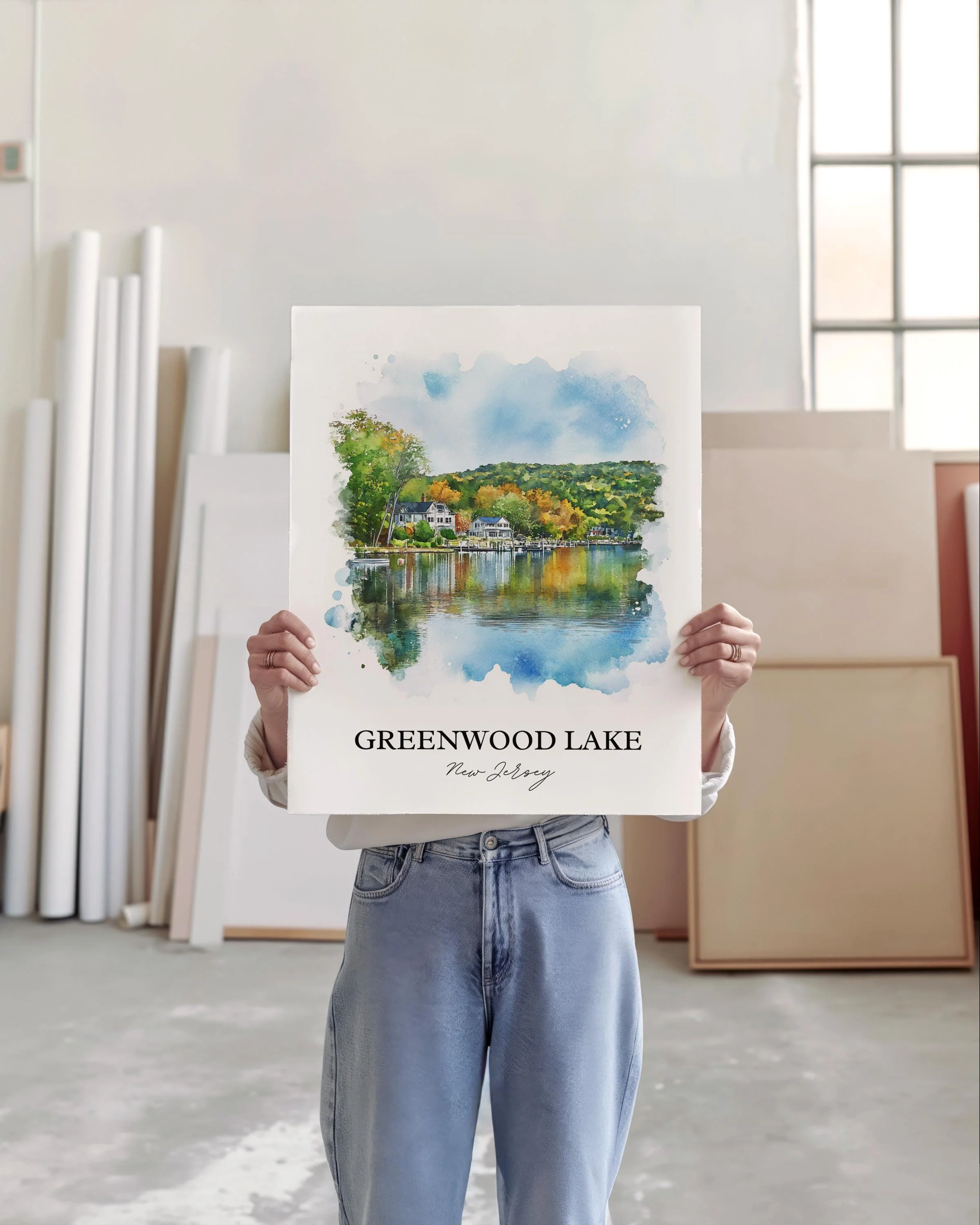 Greenwood Lake, USA – Watercolor Art Print - Image 5