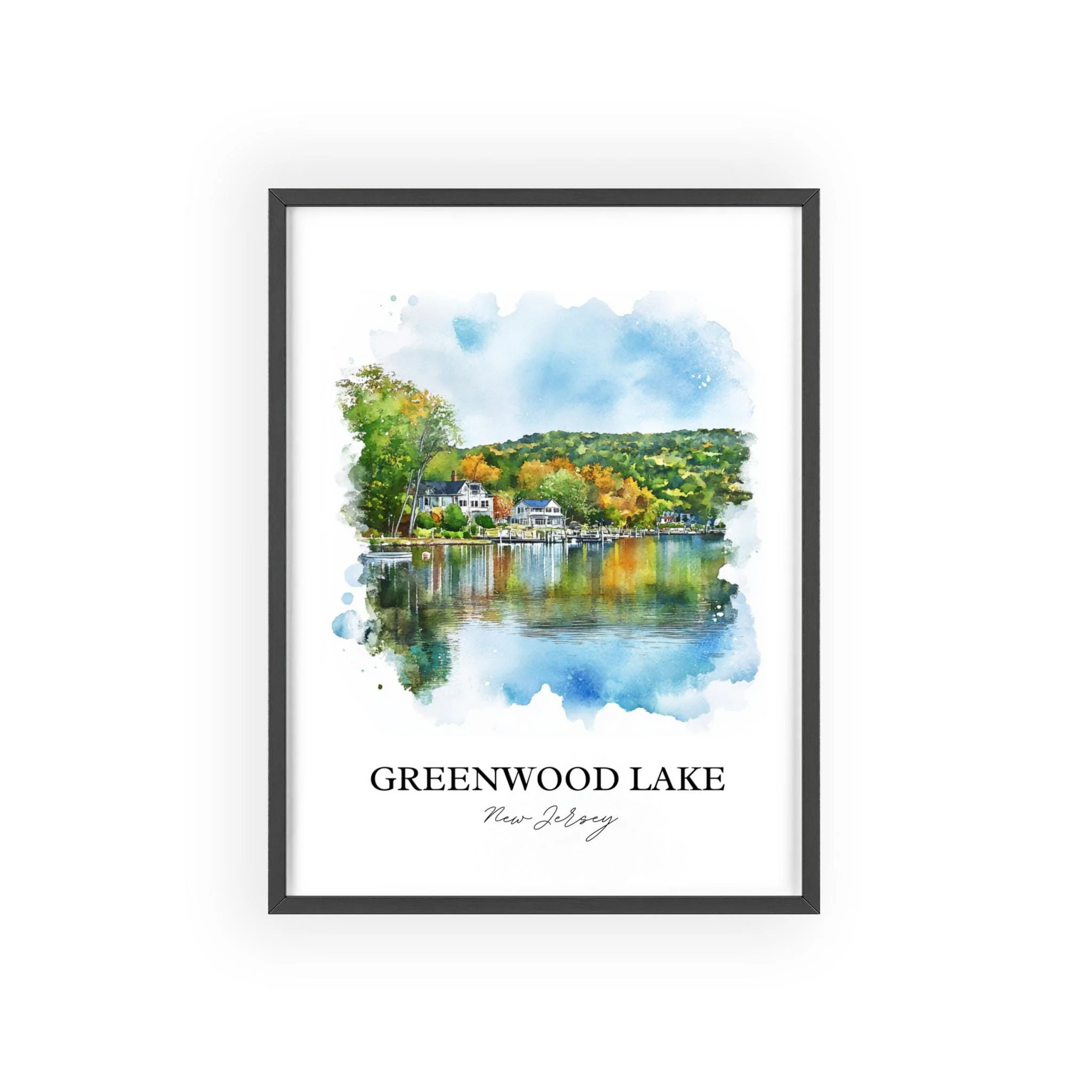 Greenwood Lake, USA – Watercolor Art Print - Image 7