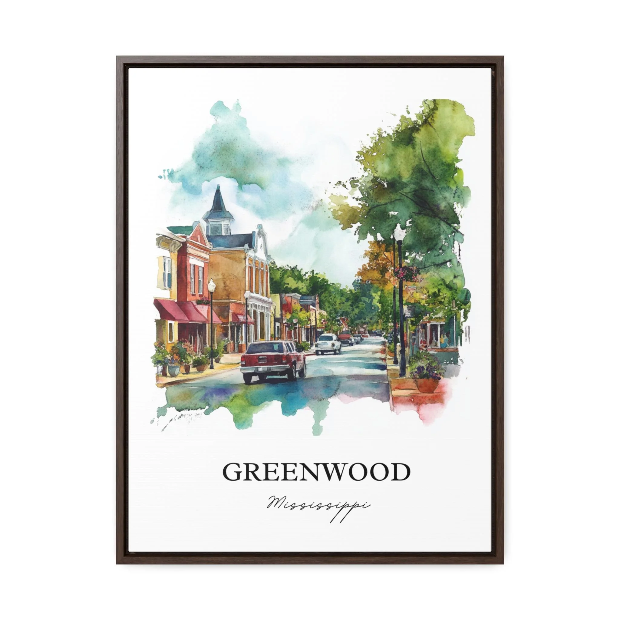 Greenwood, Mississippi, USA – Watercolor Art Print - Image 7