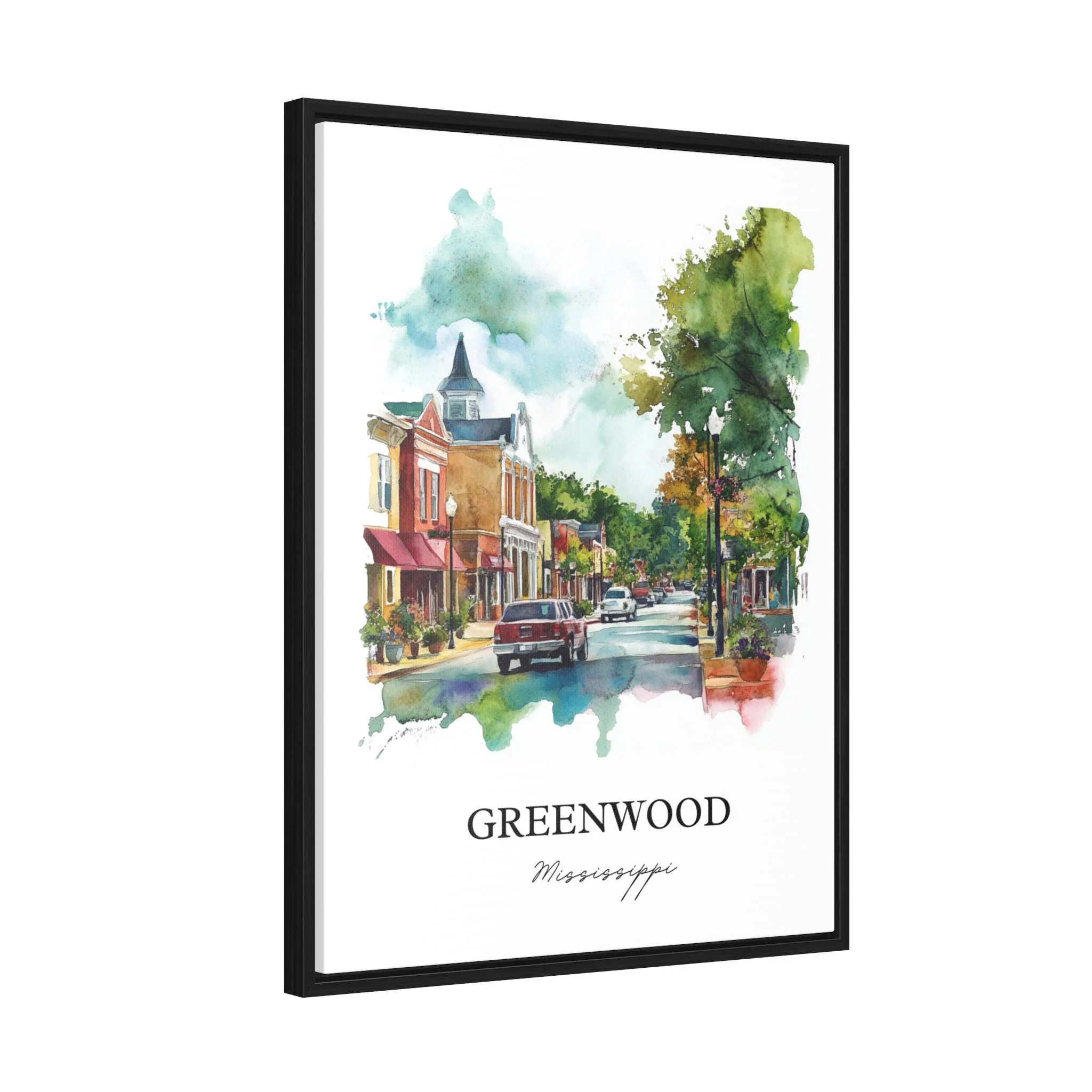 Greenwood, Mississippi, USA – Watercolor Art Print - Image 8