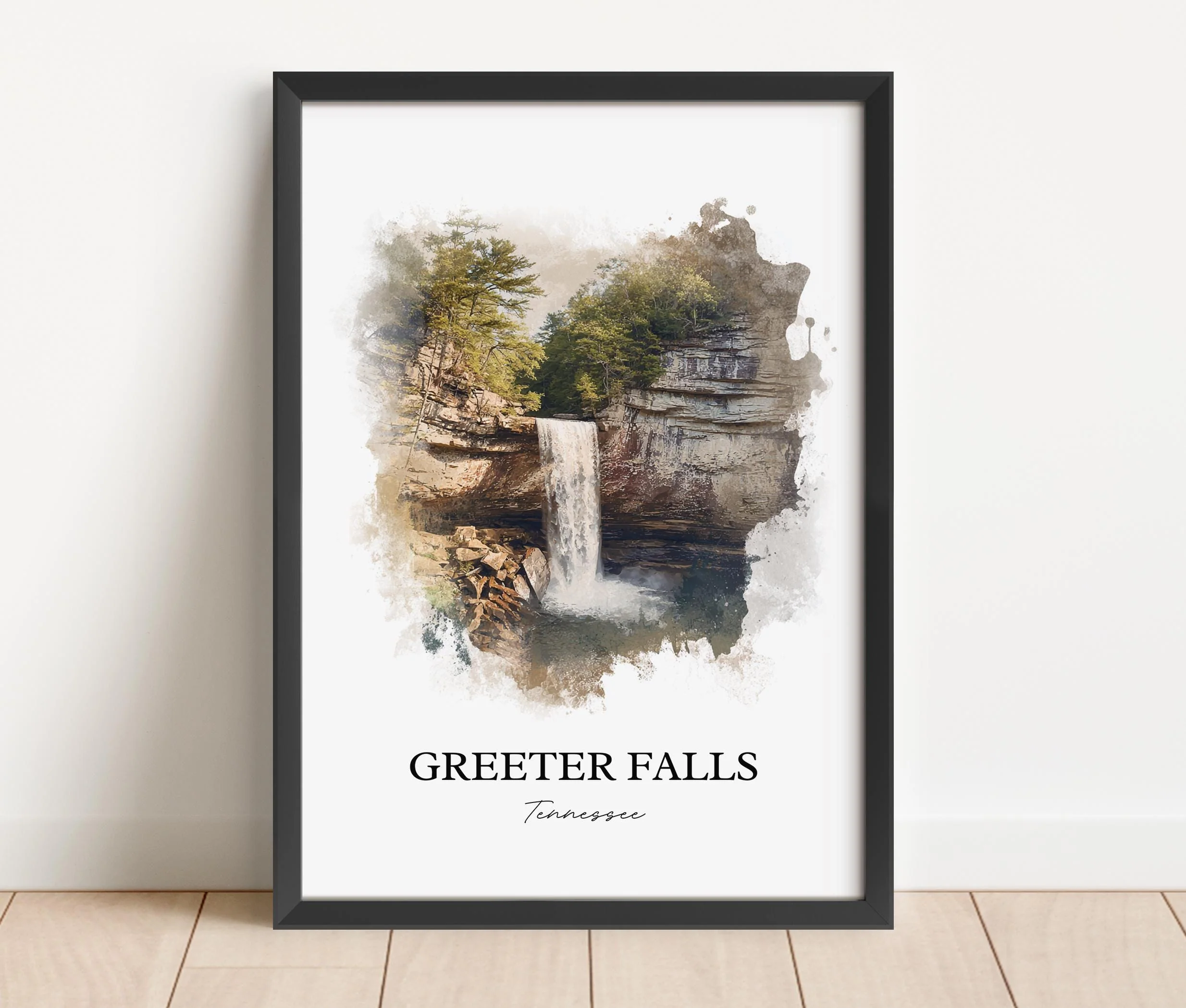 Greeter Falls, Tennessee, USA – Watercolor Art Print - Image 6