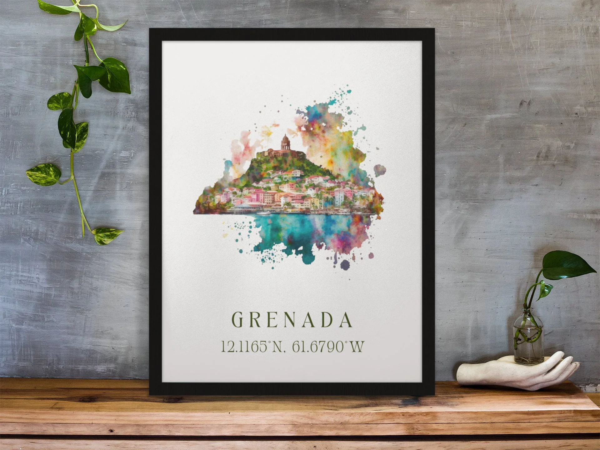Grenada, Caribbean – Watercolor Art Print