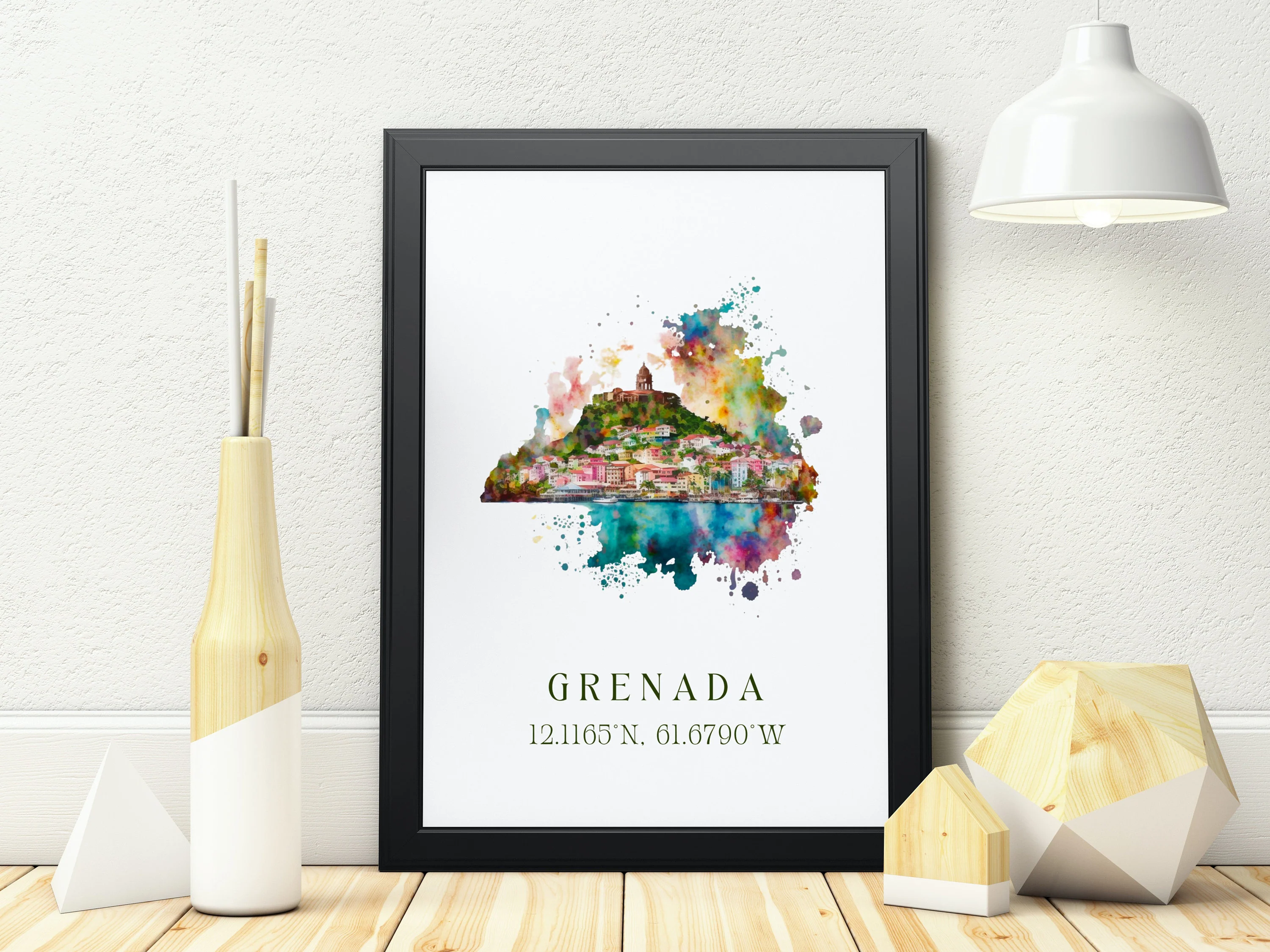 Grenada, Caribbean – Watercolor Art Print - Image 2