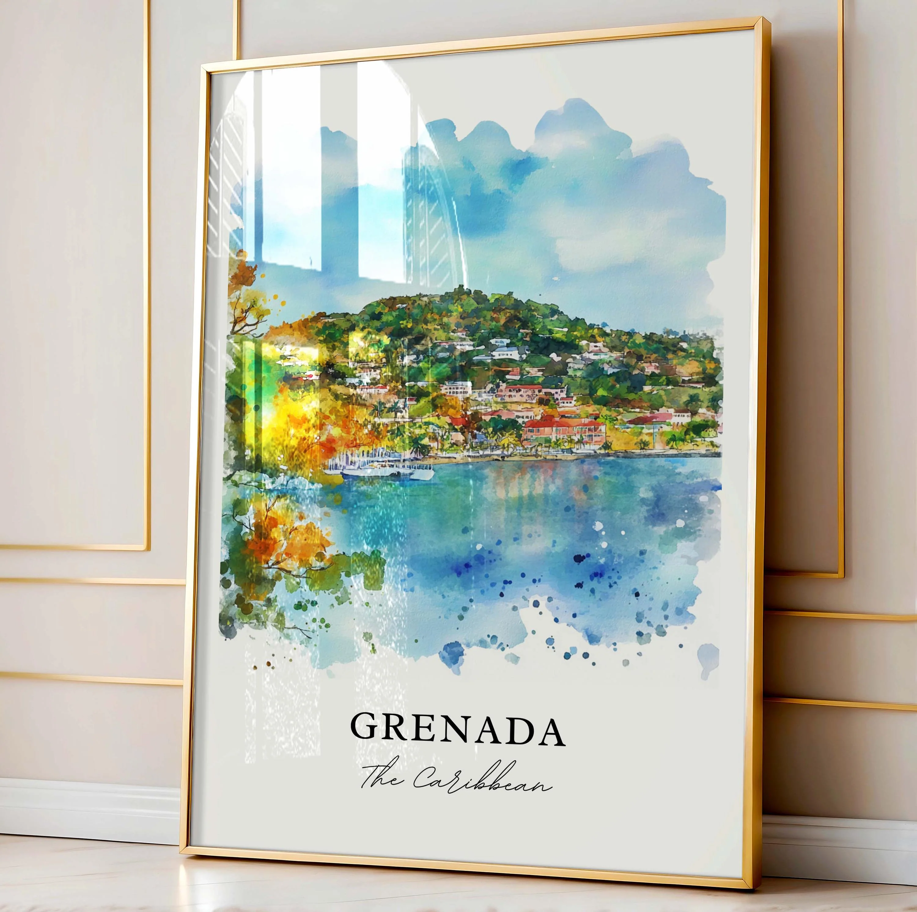 Grenada, Caribbean – Watercolor Art Print - Image 4