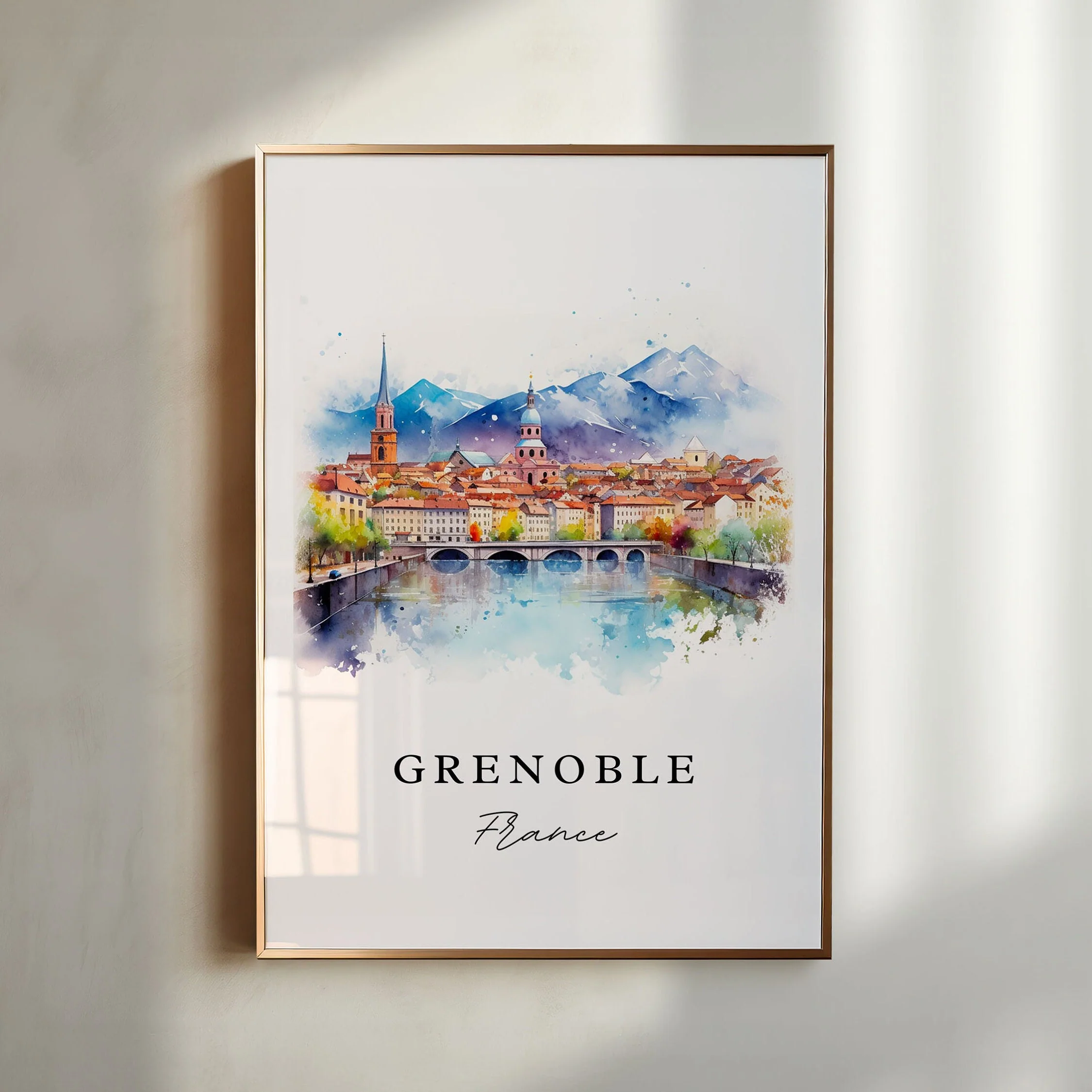 Grenoble, France – Watercolor Art Print