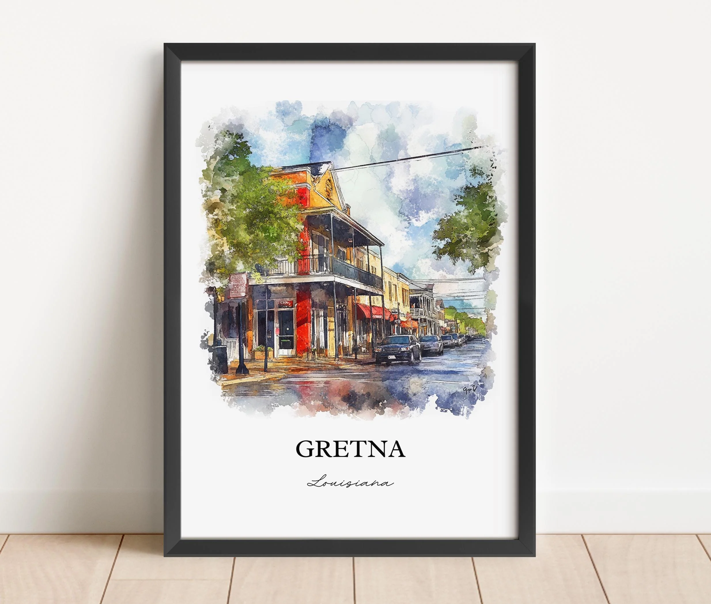 Gretna, Louisiana, Louisiana – Watercolor Art Print - Image 6
