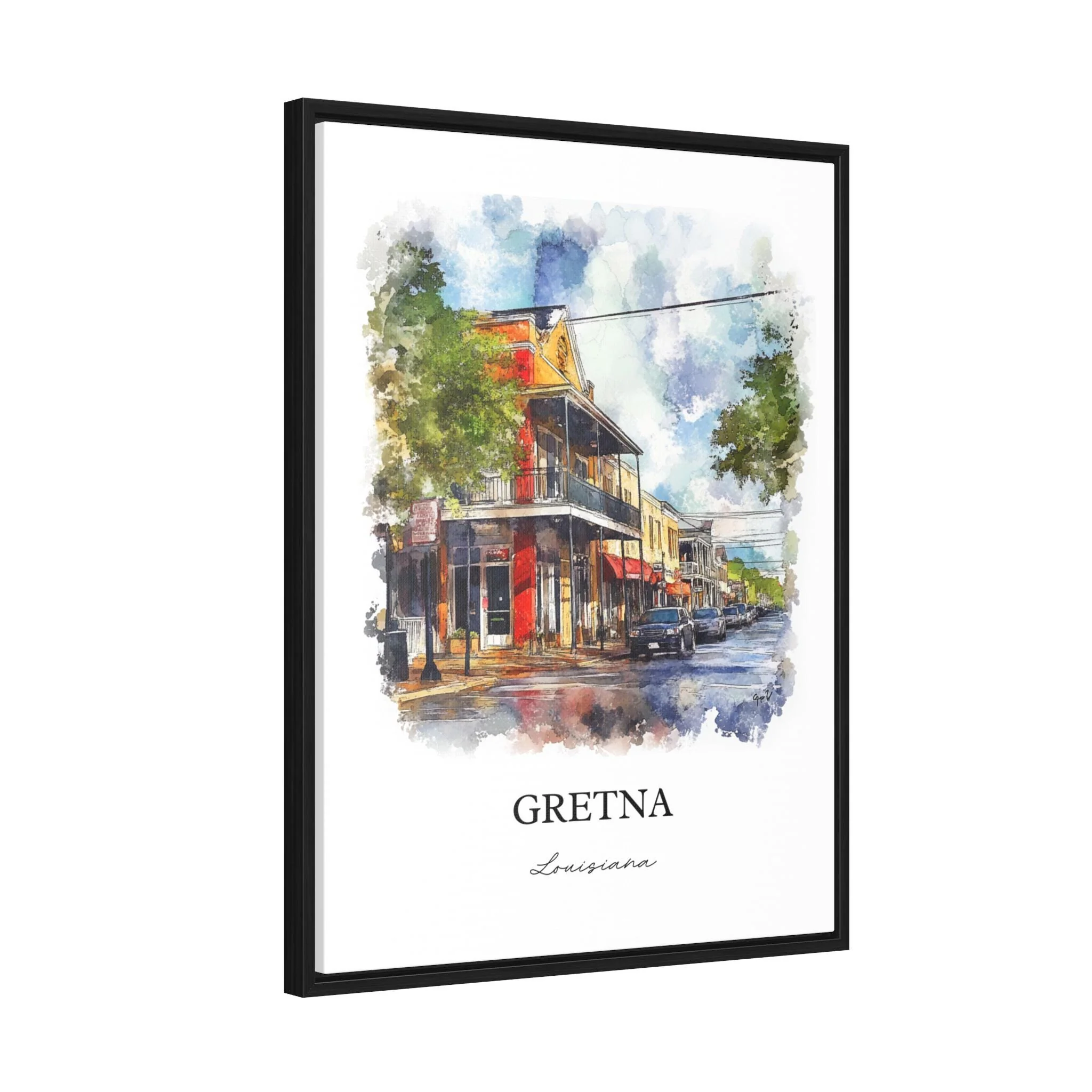 Gretna, Louisiana, Louisiana – Watercolor Art Print - Image 8
