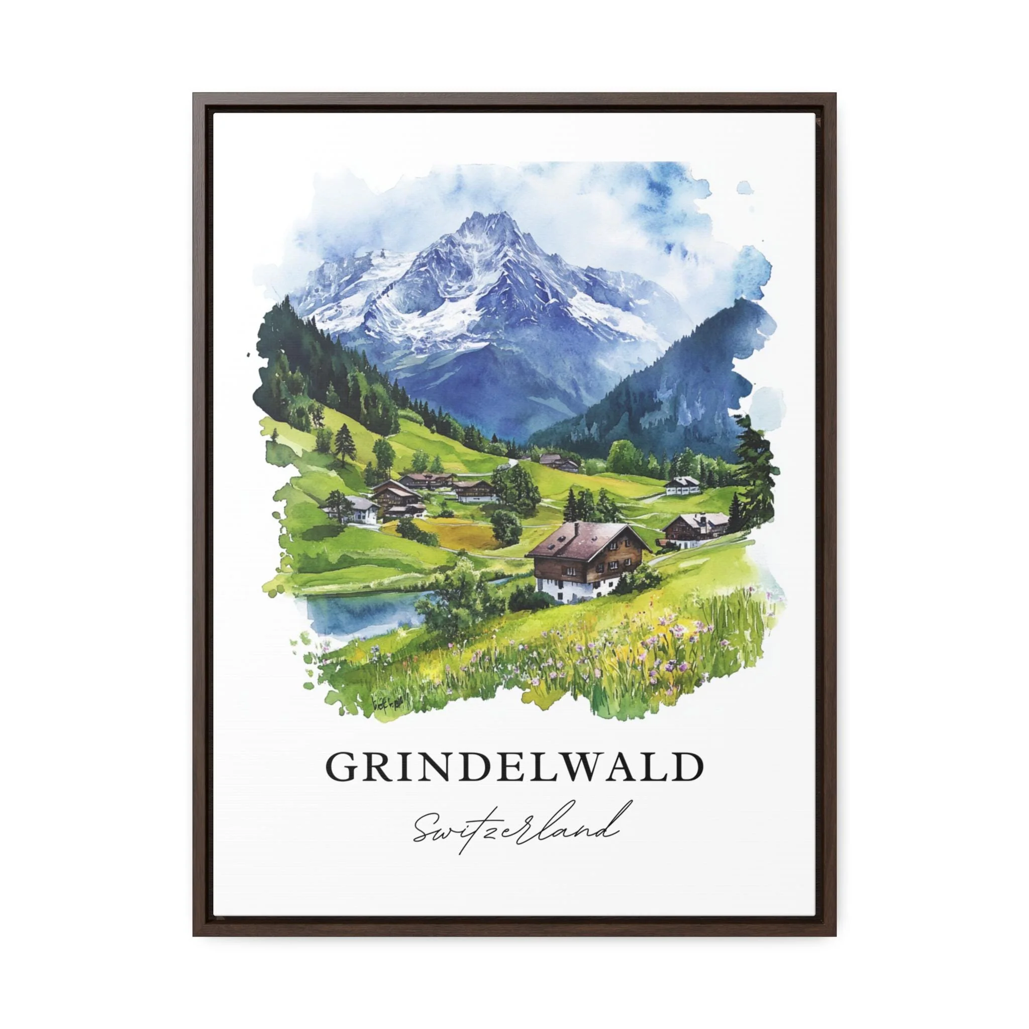 Grindelwald, Switzerland – Watercolor Art Print - Image 6