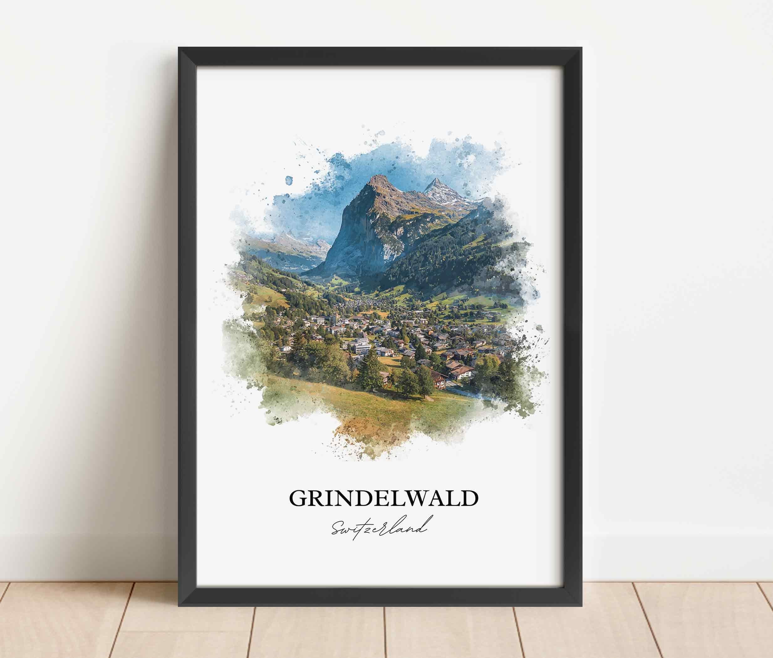 Grindelwald, Switzerland – Watercolor Art Print - Image 8