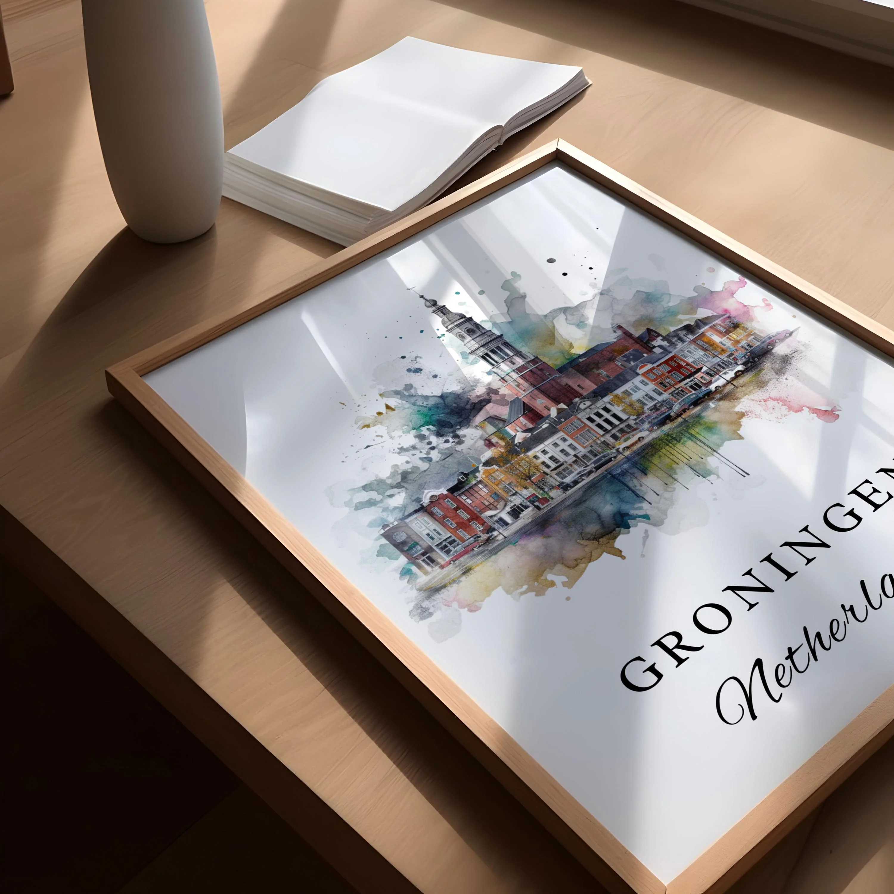 Groningen, Netherlands – Watercolor Art Print - Image 3