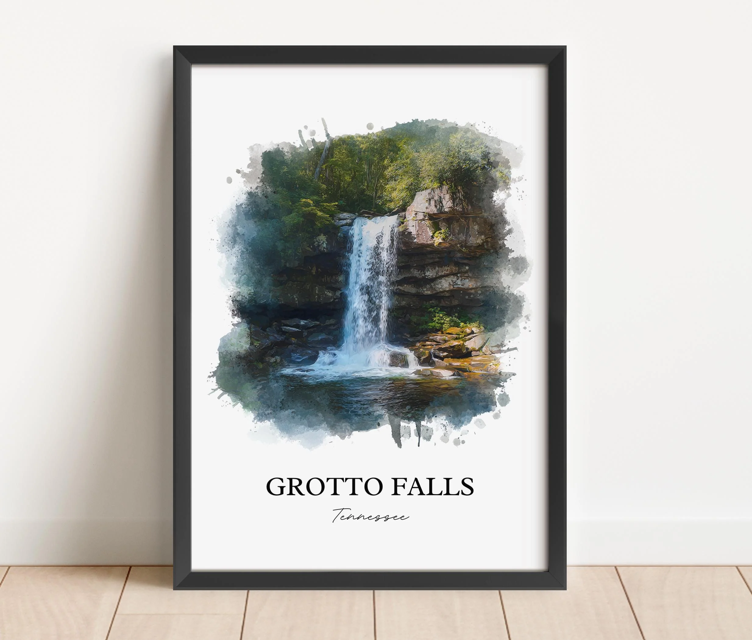 Grotto Falls, Tennessee, USA – Watercolor Art Print - Image 6