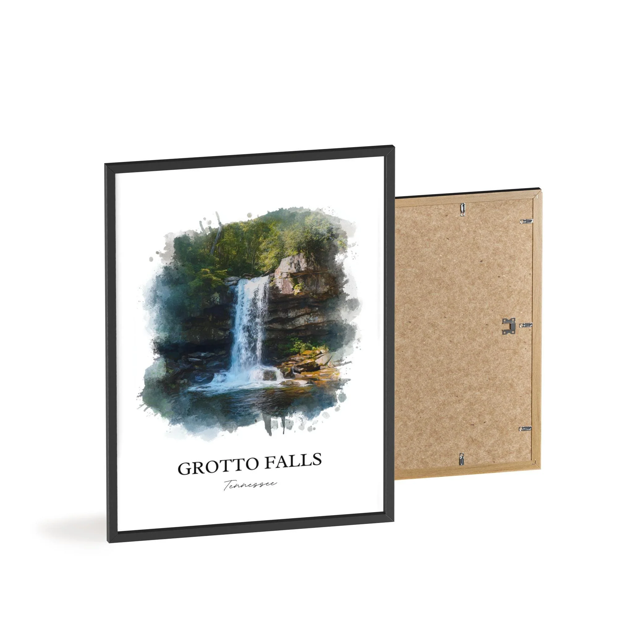 Grotto Falls, Tennessee, USA – Watercolor Art Print - Image 8