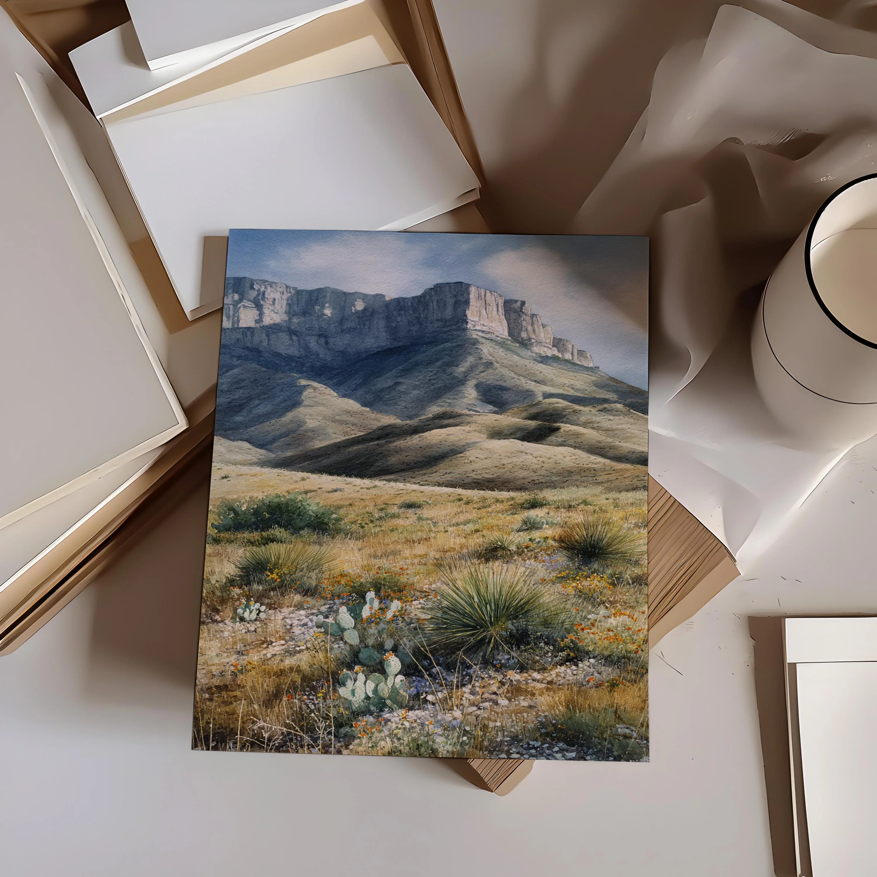 Guadalupe Mountains, Texas – Watercolor Art Print - Image 6