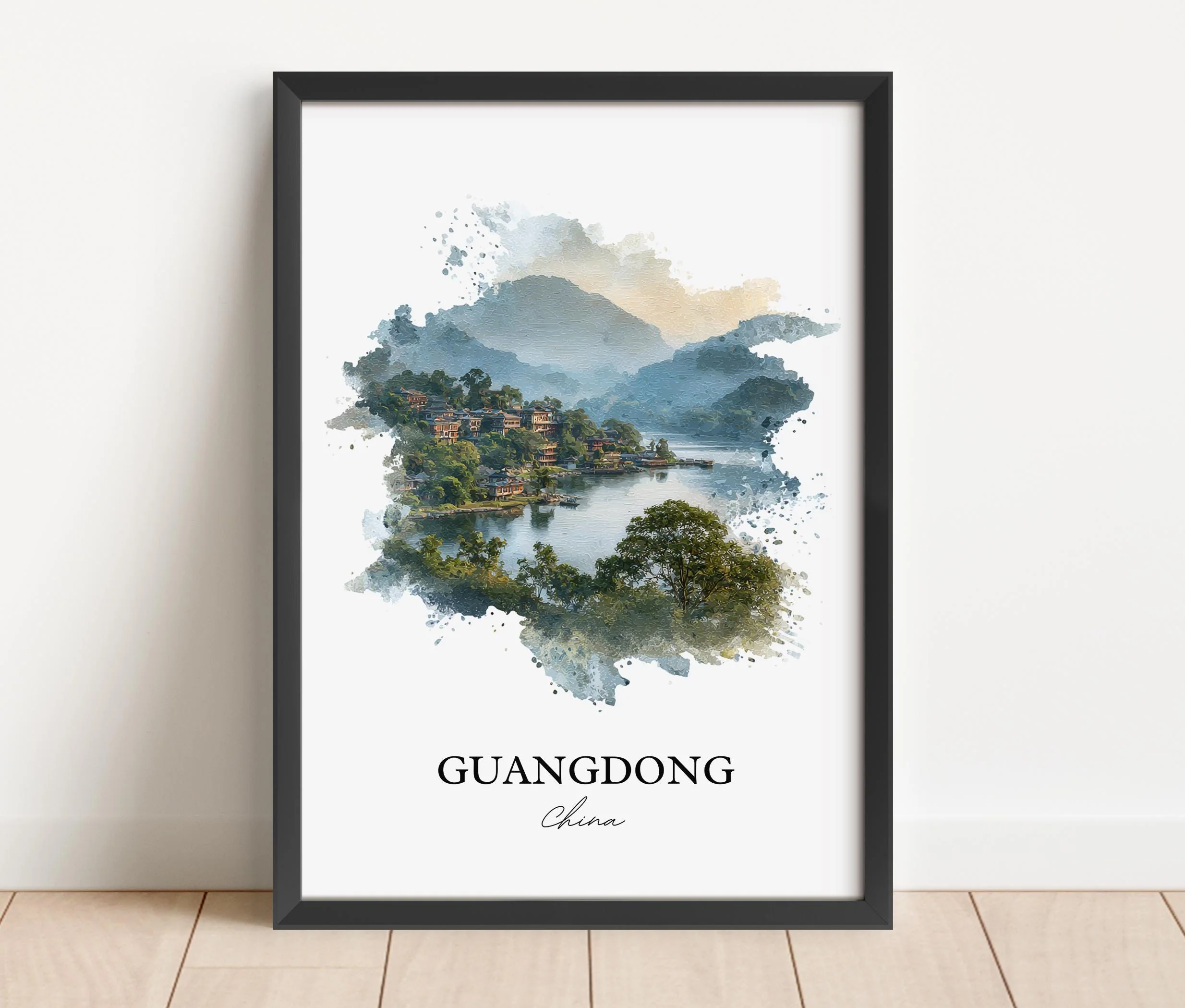 Guangdong, China – Watercolor Art Print - Image 4