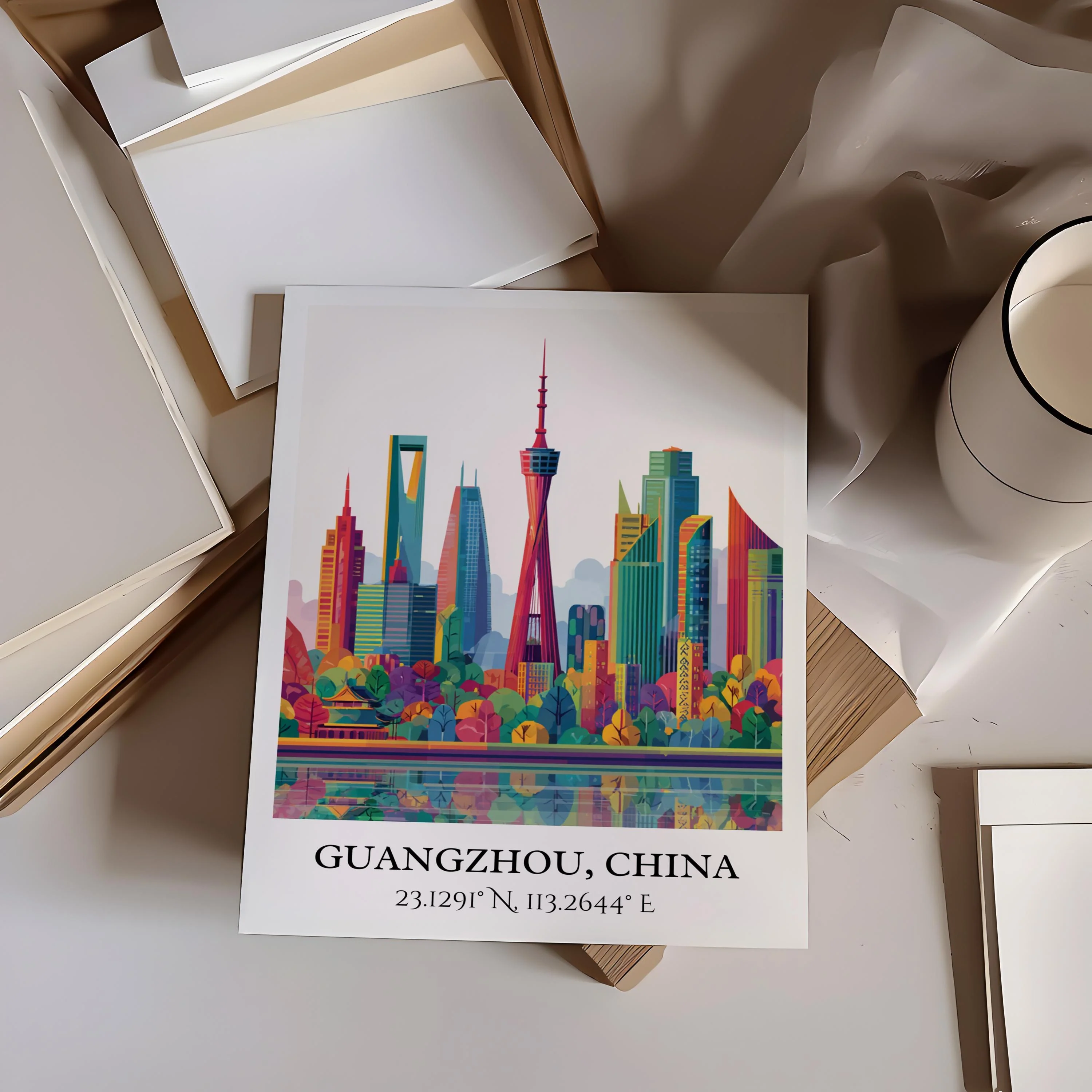 Guangzhou, China – Watercolor Art Print - Image 4