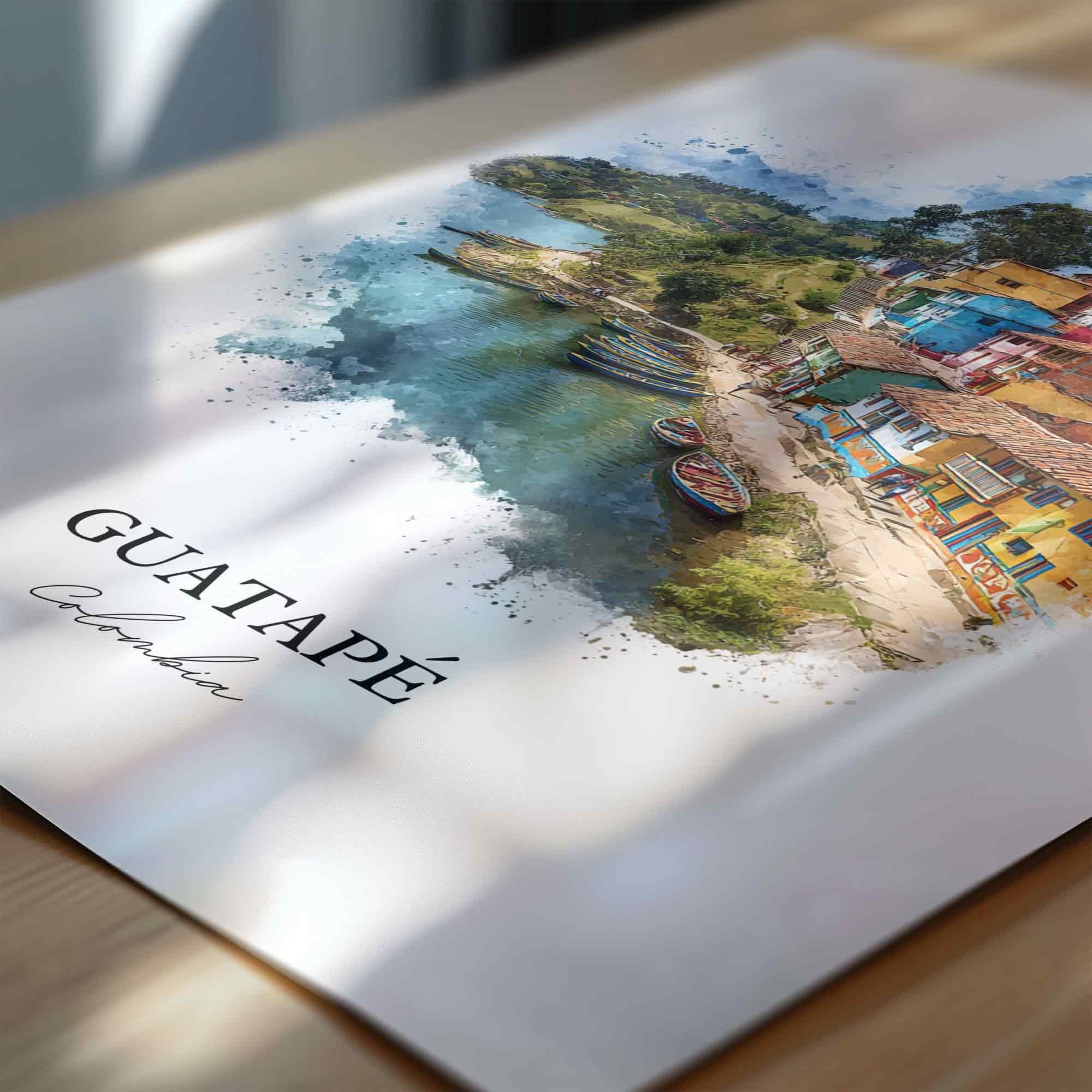 Guatapé, Colombia – Watercolor Art Print - Image 2