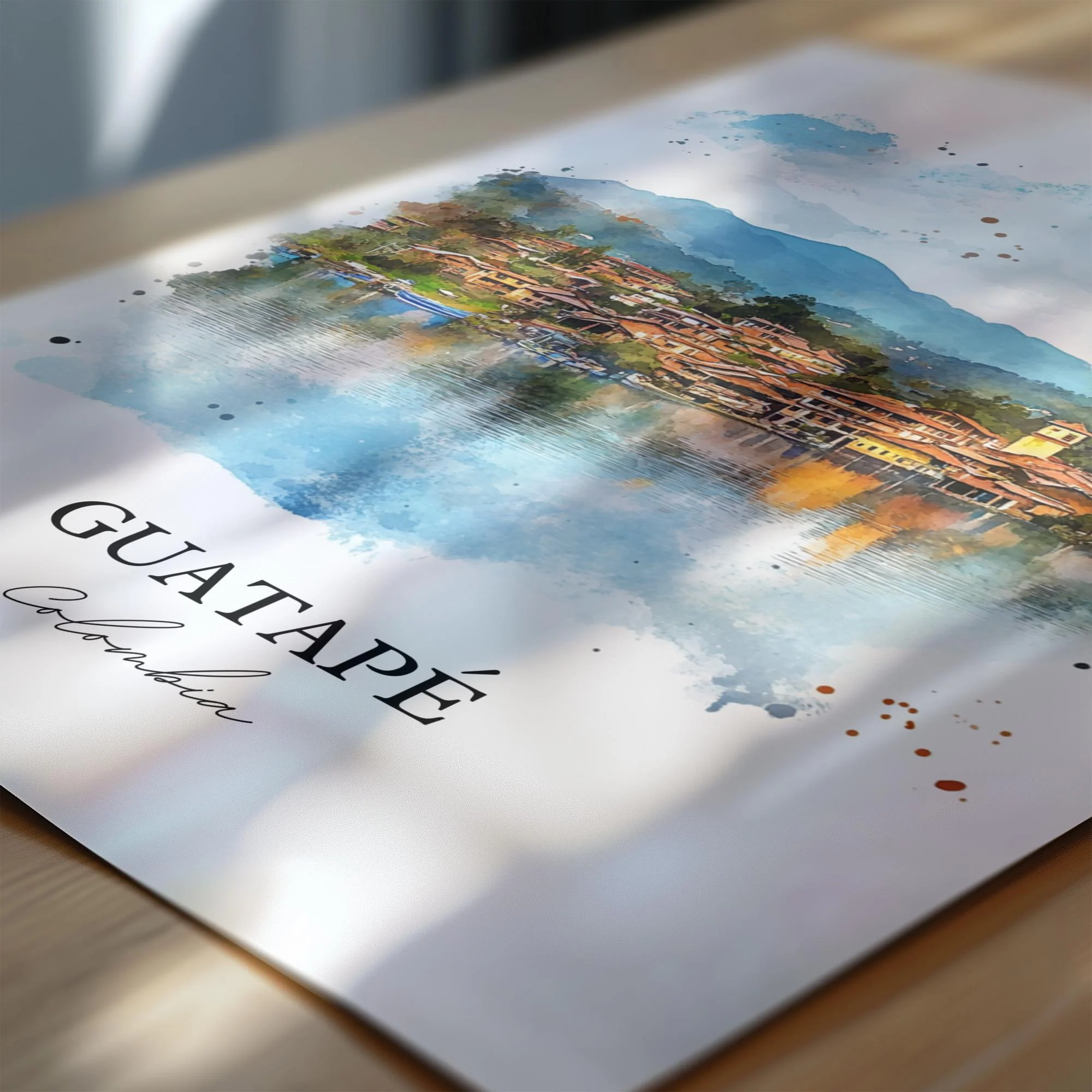 Guatapé, Colombia – Watercolor Art Print - Image 2