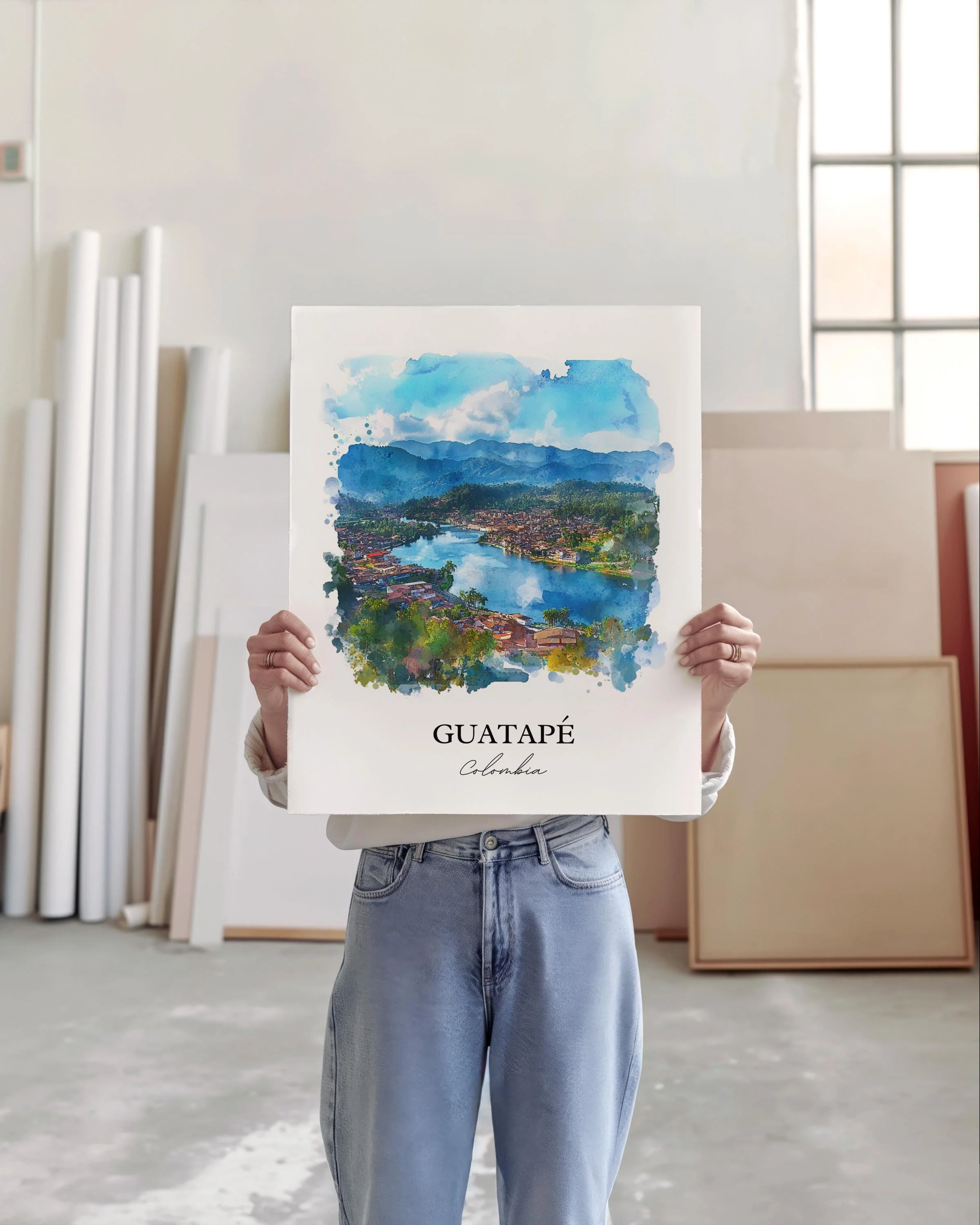 Guatapé, Colombia – Watercolor Art Print - Image 4