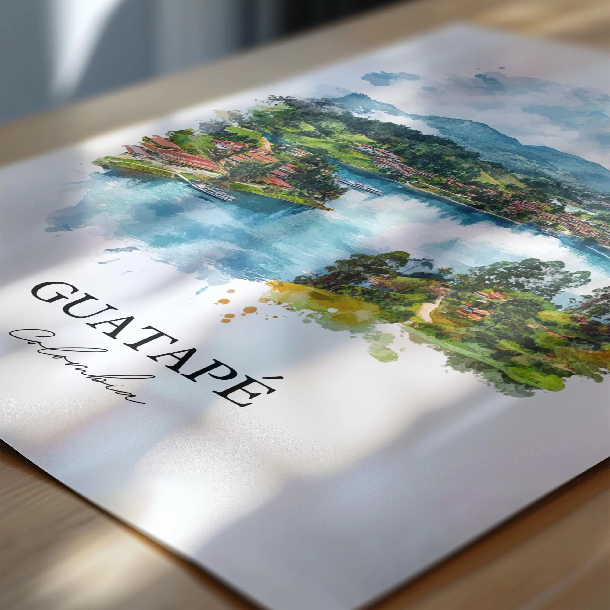 Guatapé, Colombia – Watercolor Art Print - Image 2