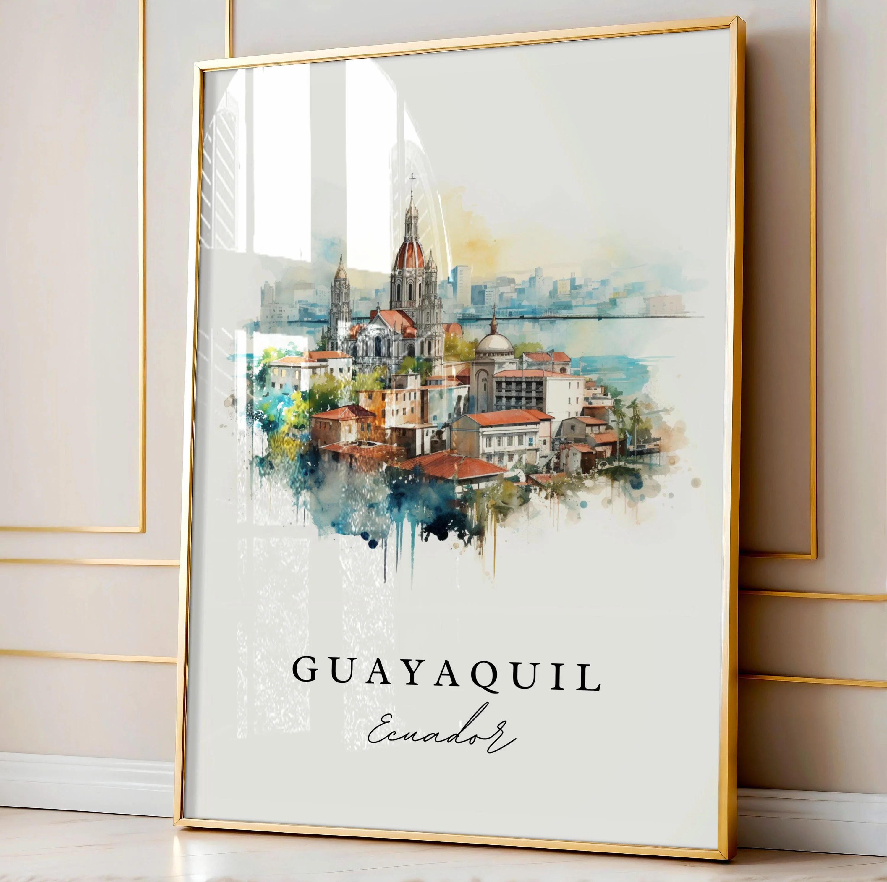 Guayaquil, Ecuador – Watercolor Art Print - Image 4