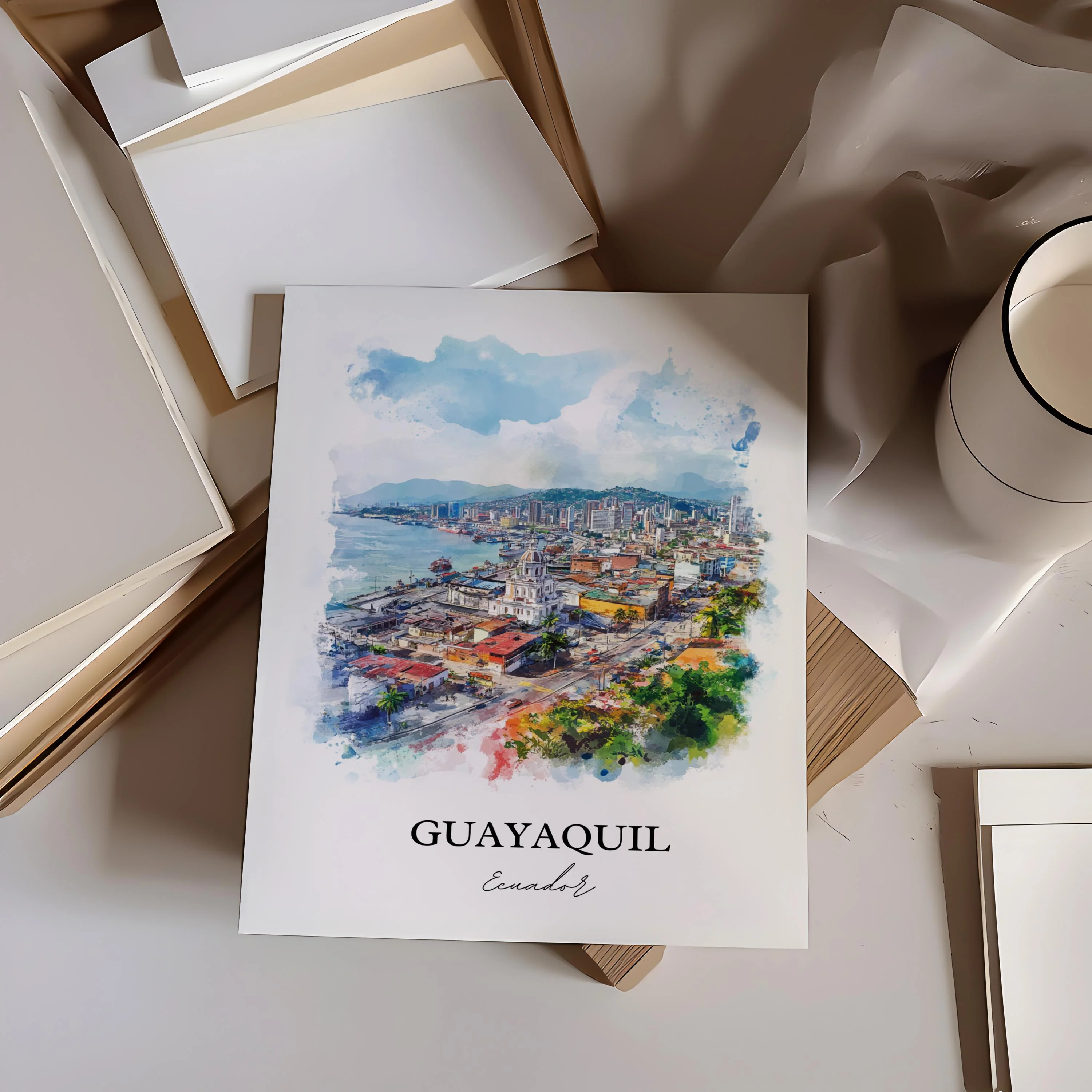Guayaquil, Ecuador – Watercolor Art Print - Image 4