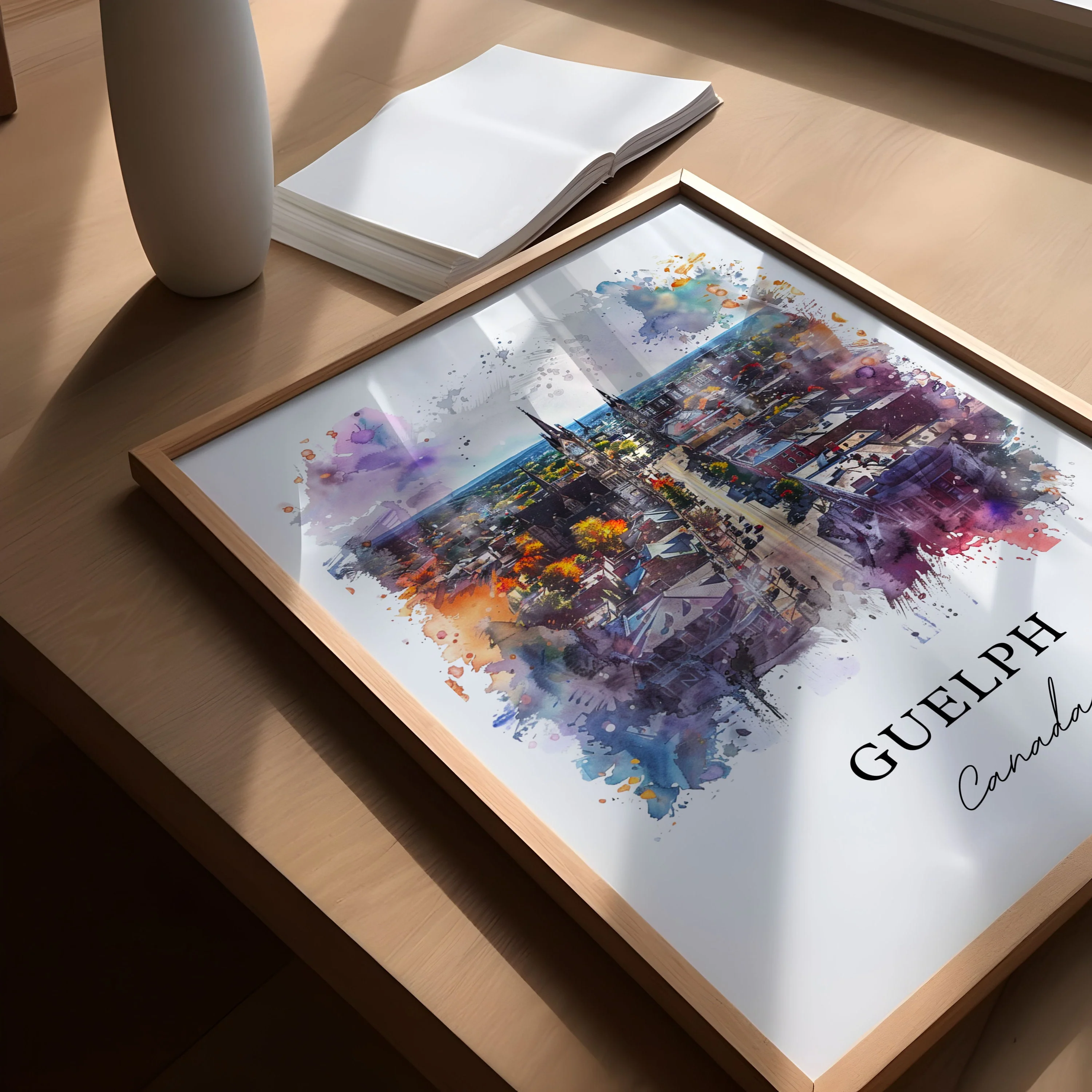 Guelph, Canada – Watercolor Art Print - Image 3