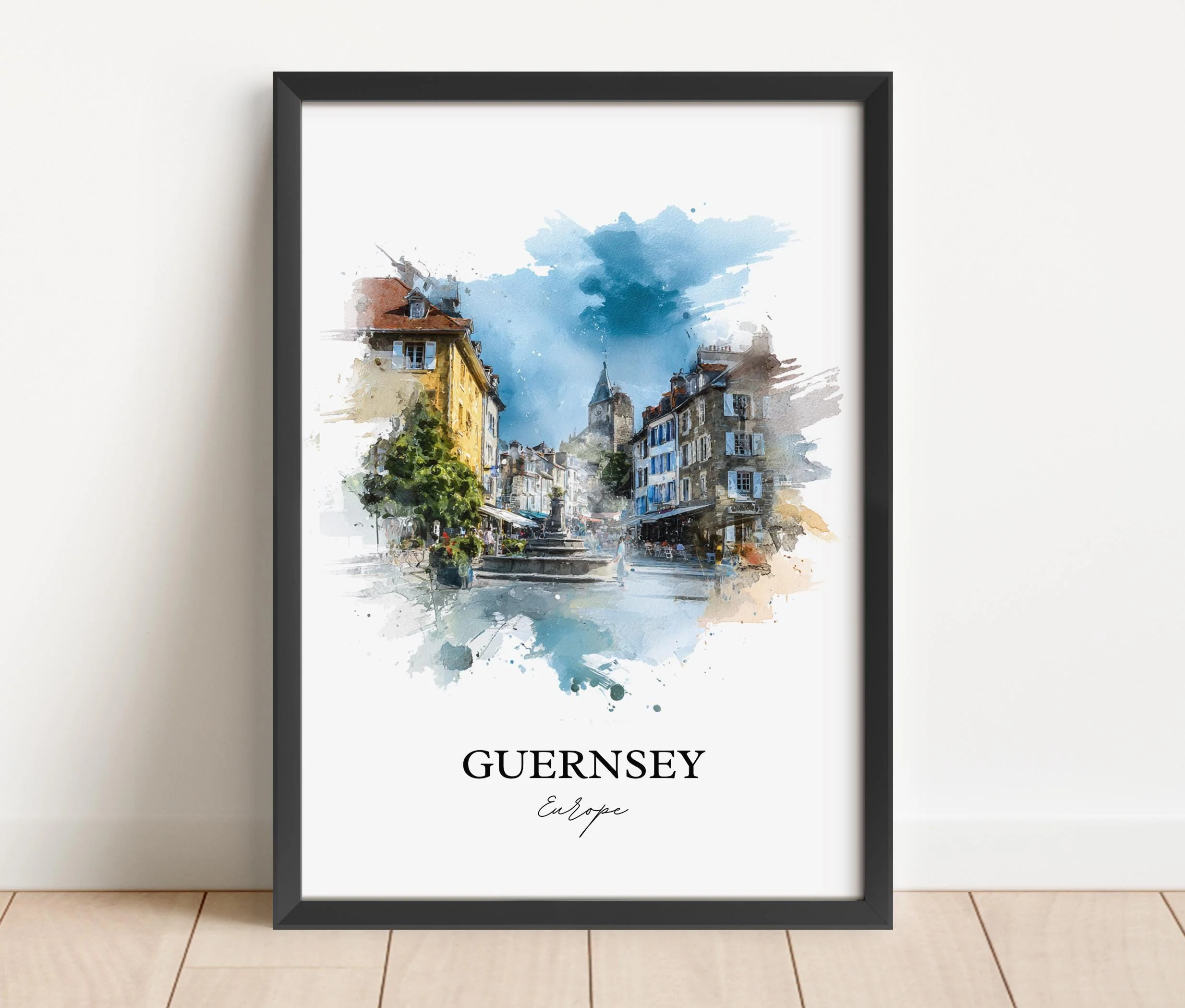 Guernsey, Channel Islands – Watercolor Art Print - Image 6