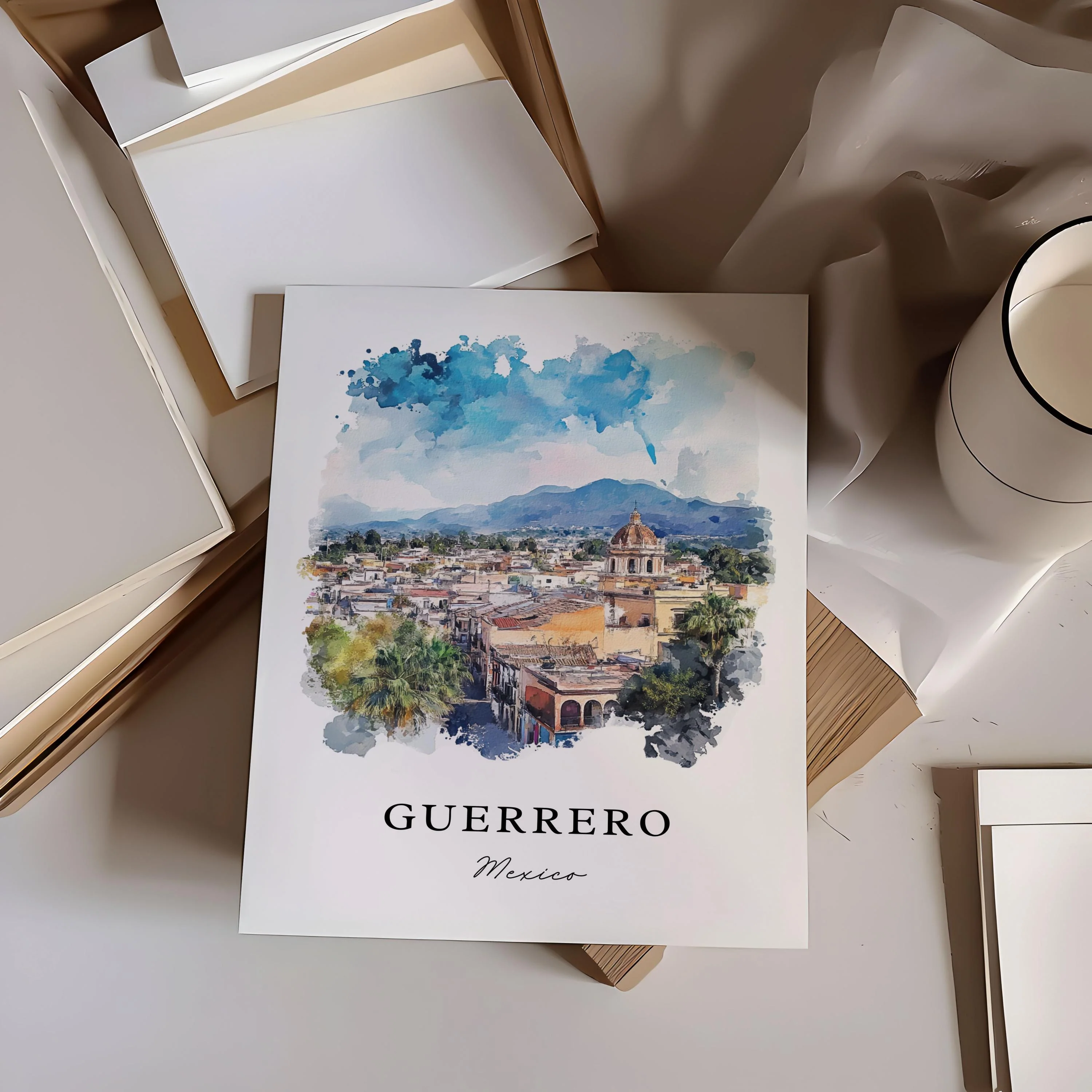 Guerrero, Mexico – Watercolor Art Print - Image 2