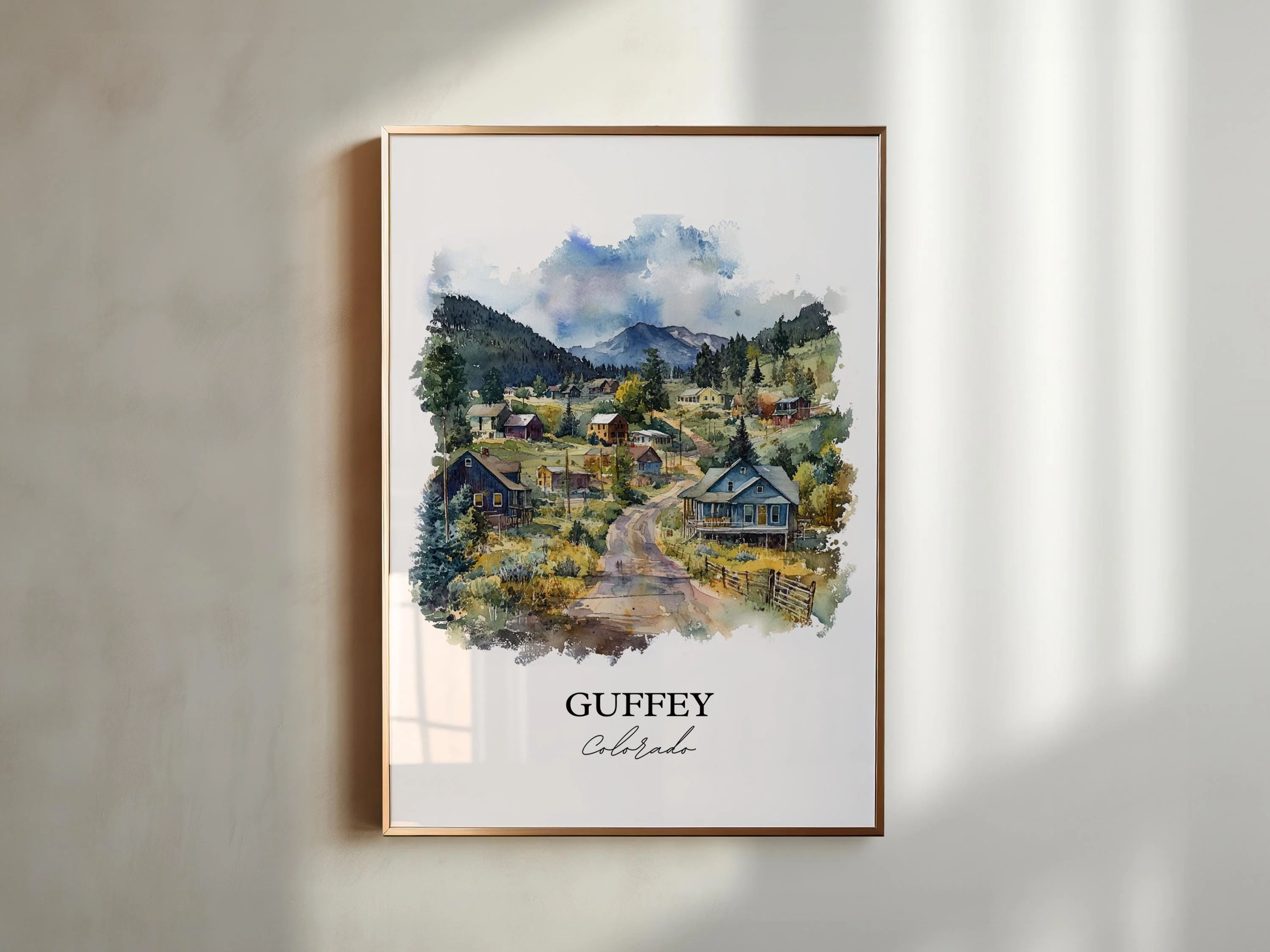 Guffey, Colorado, USA – Watercolor Art Print - Image 3
